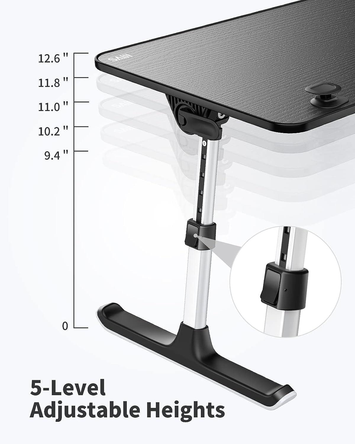 Saiji Height Angle Adjustable Laptop Stand For Bed Lap Desk Bed Tray Table