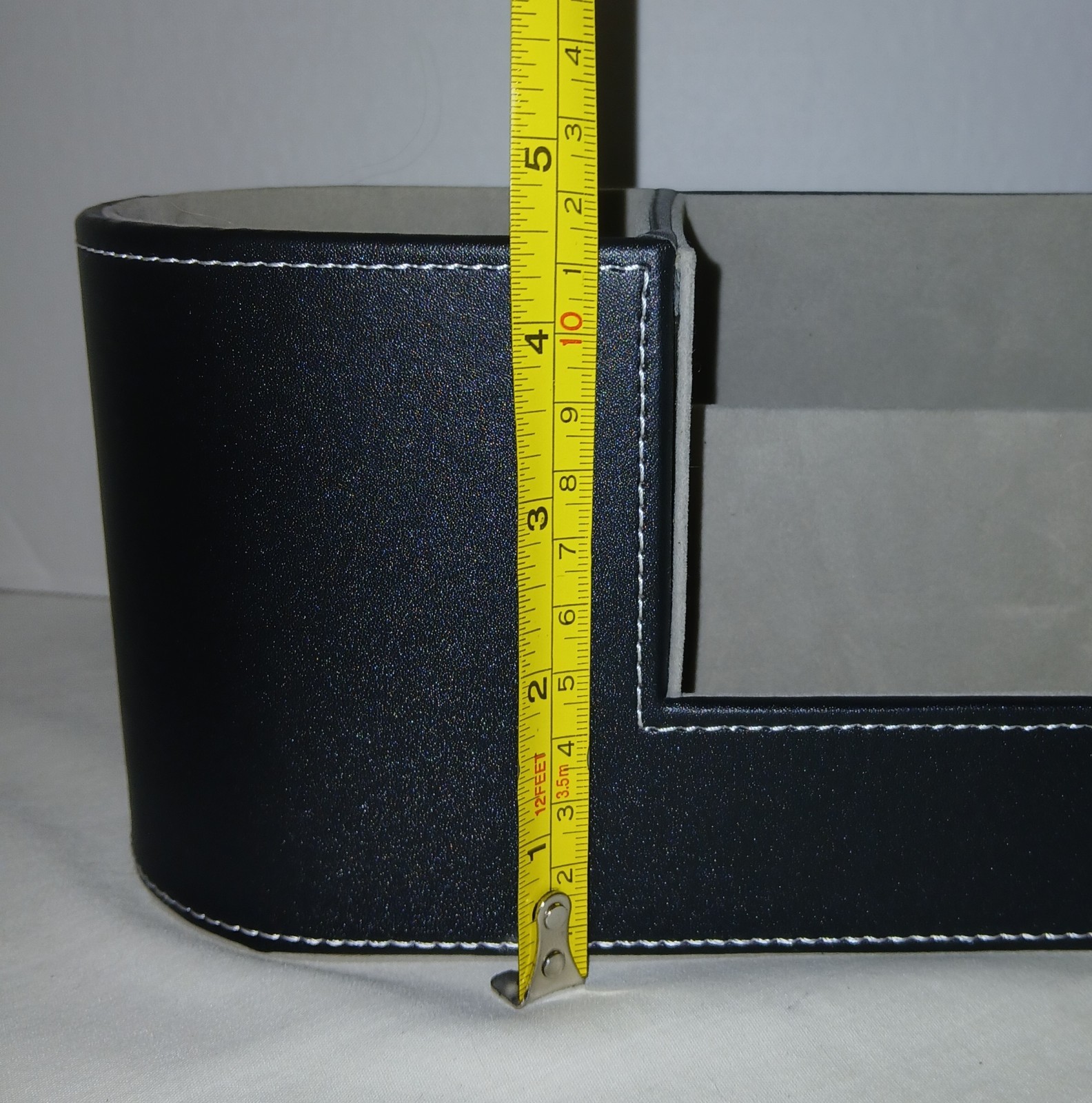 Desk Organizer With Wireless Charger Faux Leather Black NEW *NO BOX*