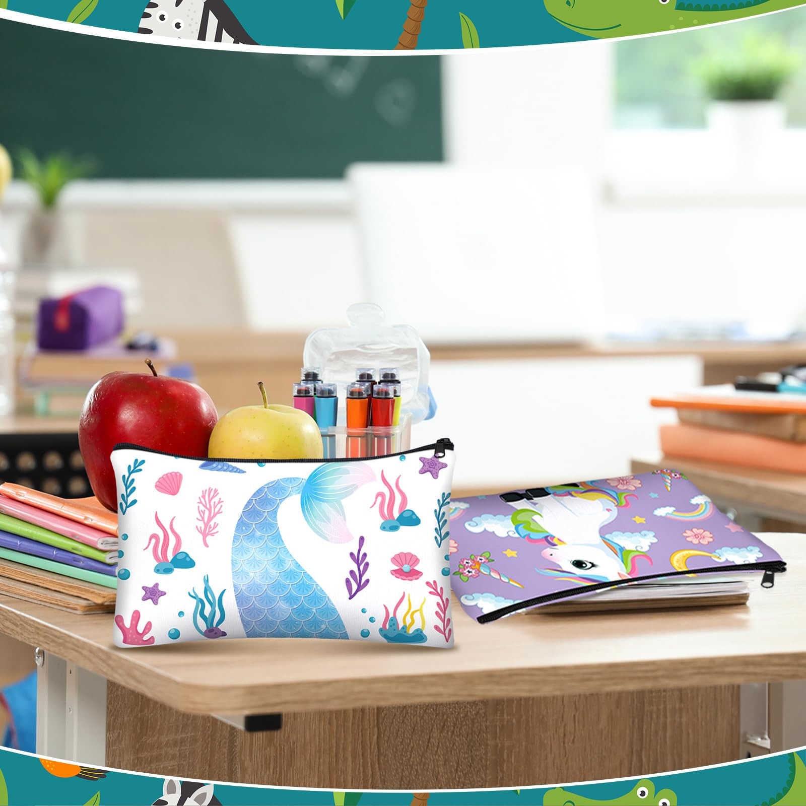 36 Pcs Cartoon Animal Pencil Case Bulk Cute Cartoon Pencil Pouch Multicolor C…