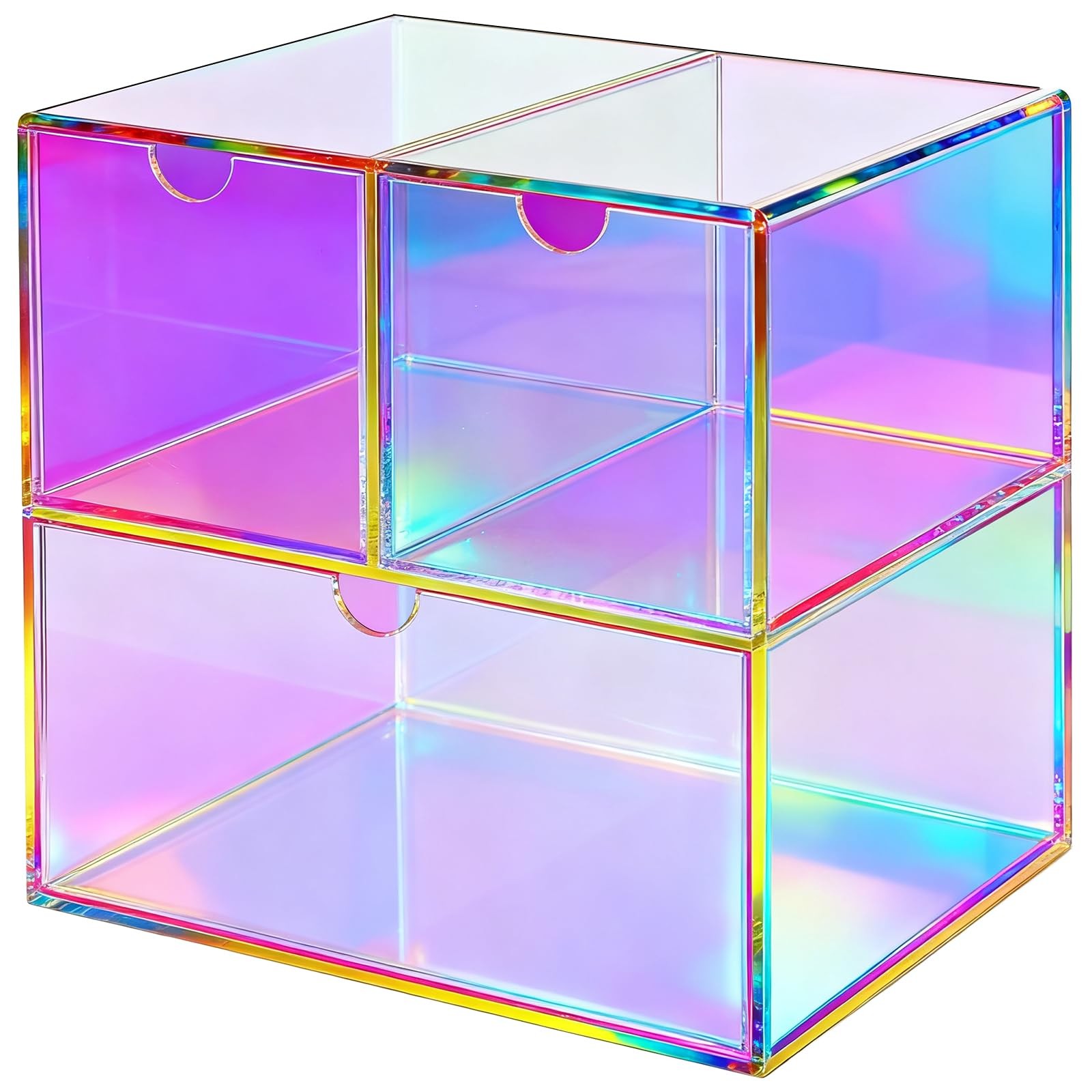 Desk Organizer with 3 Storage Drawers for Makeup Office Acrylic Desktop Drawe…