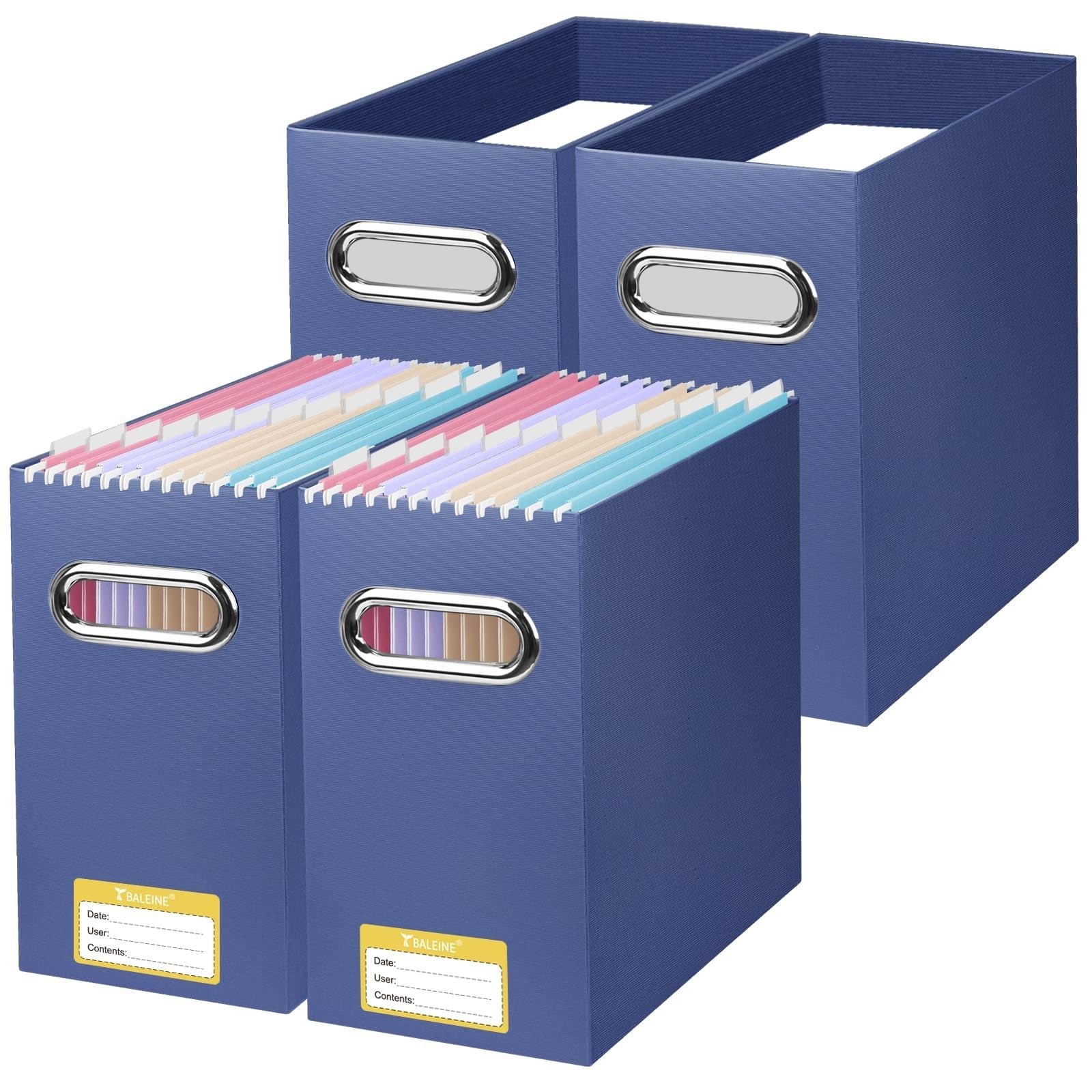 BALEINE File Organizer Box, Cardboard 12.25 x 5.38 x 9.75 inches, Navy