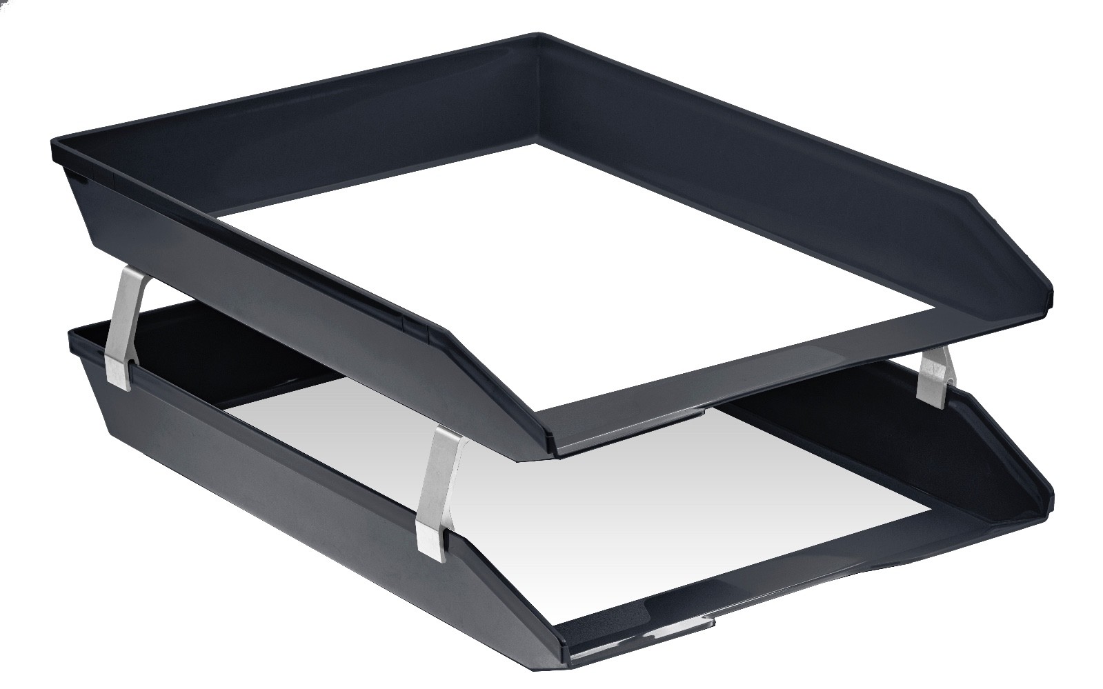 Acrimet Facility 2 Tiers Double Letter Tray Front Loading Design (Black Color)
