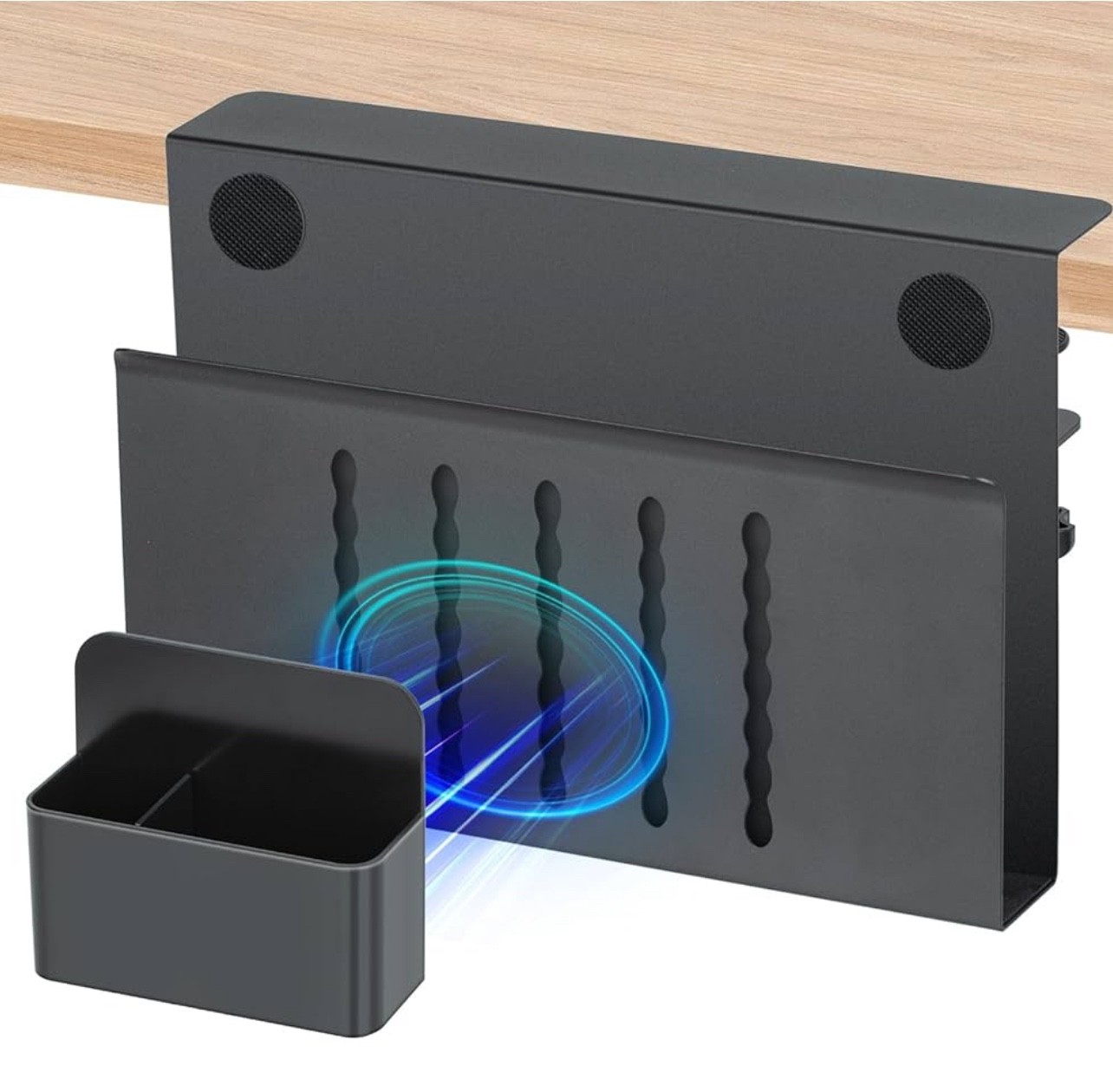 FEIKU Under Desk Organizer with Magnetic Pen Holder No Drilling Required to Hang