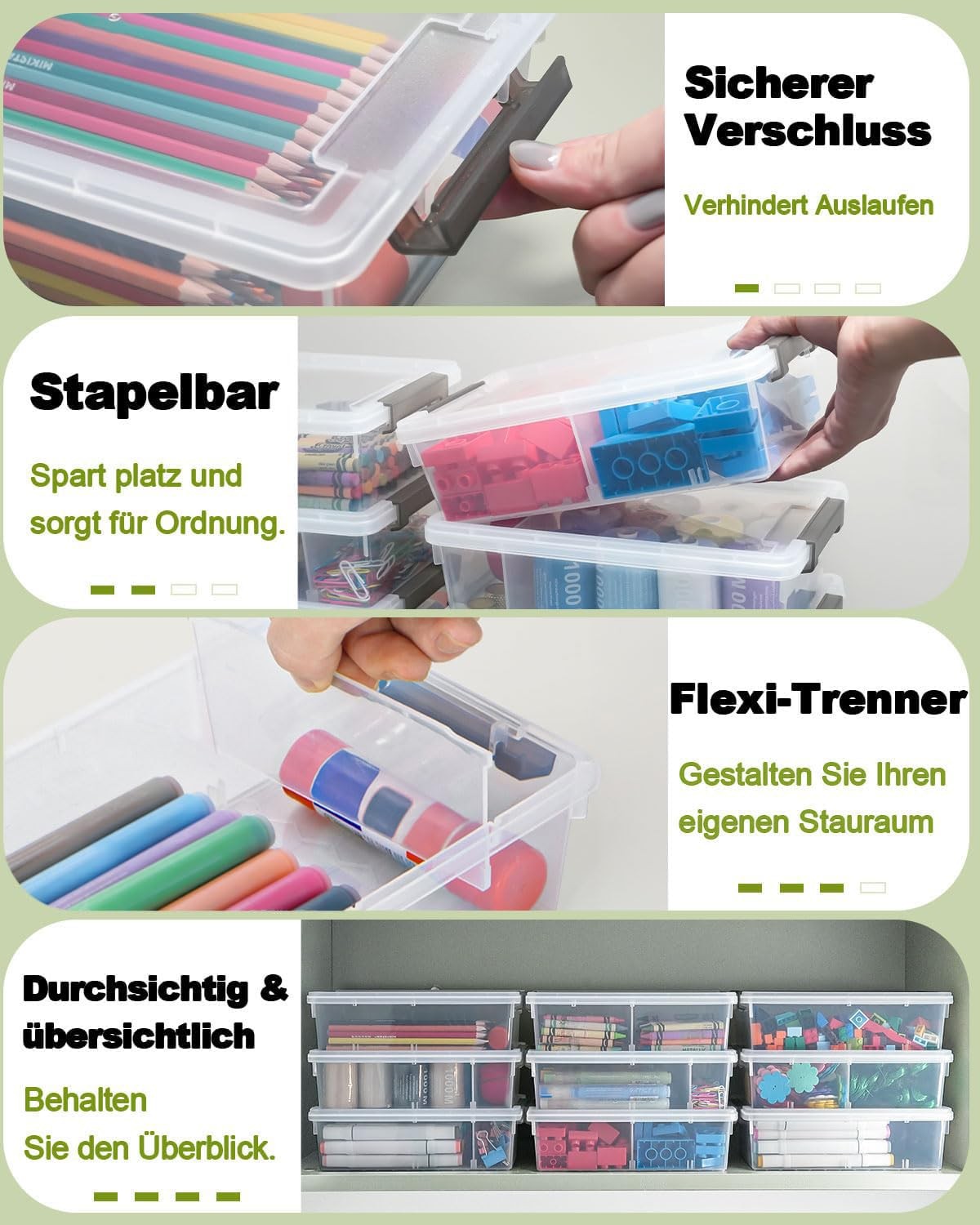 GEOPHIA 6 Pack Extra Large Pencil Box with Removable Divider, Thickened Penci…