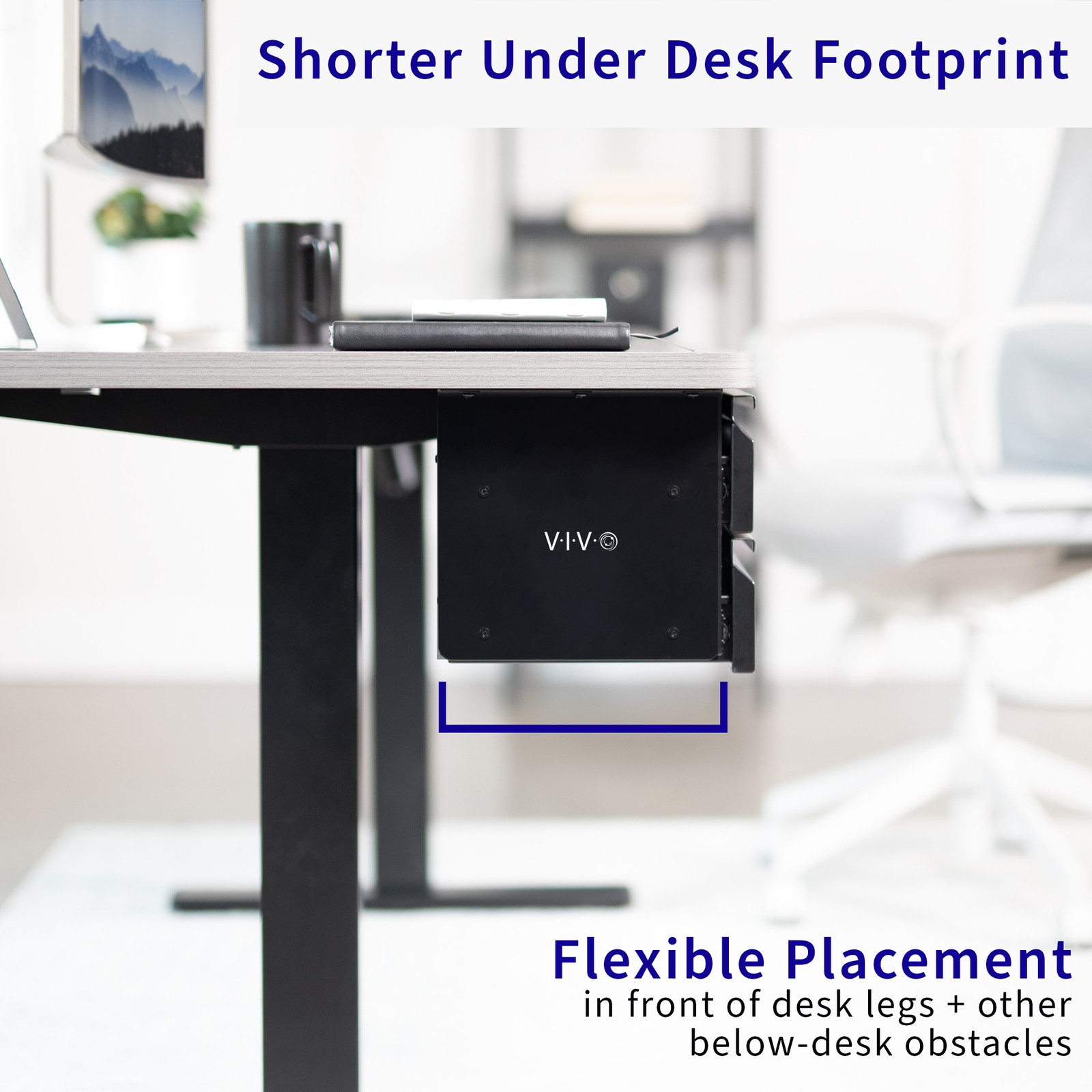 VIVO Black Dual Level 16″ Pull Out Under Desk Storage Drawer Set without Shell