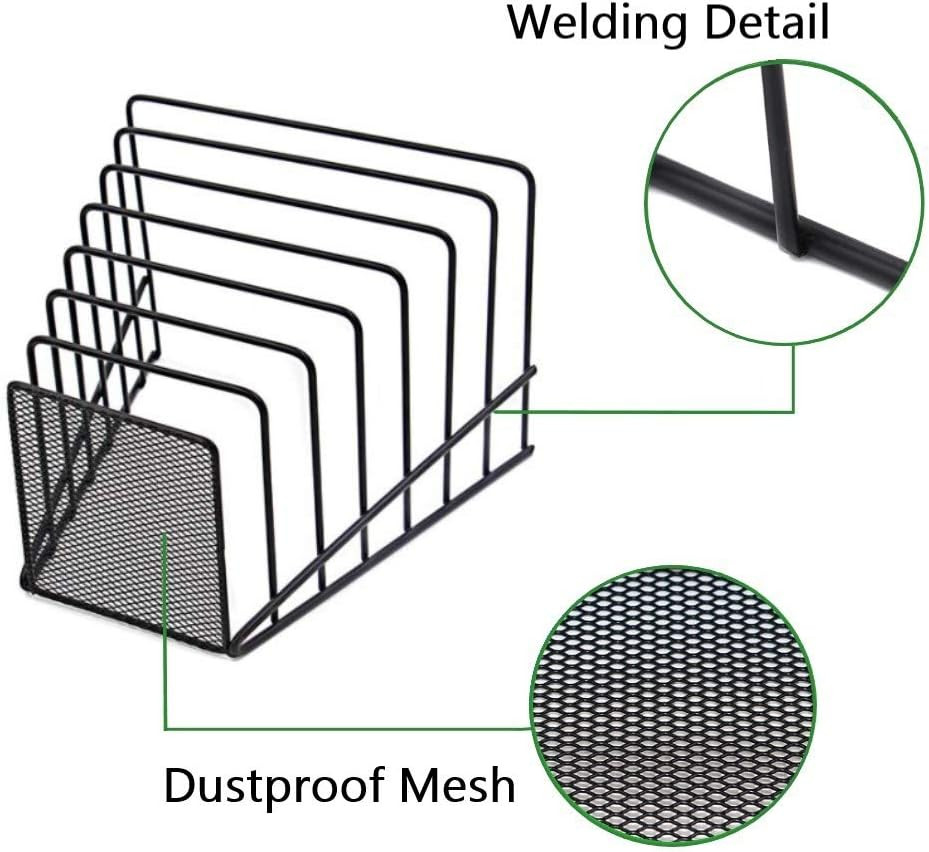 2 Pack Multi Step File Organizer Incline Desktop File Sorter Metal Wire Mesh Ste