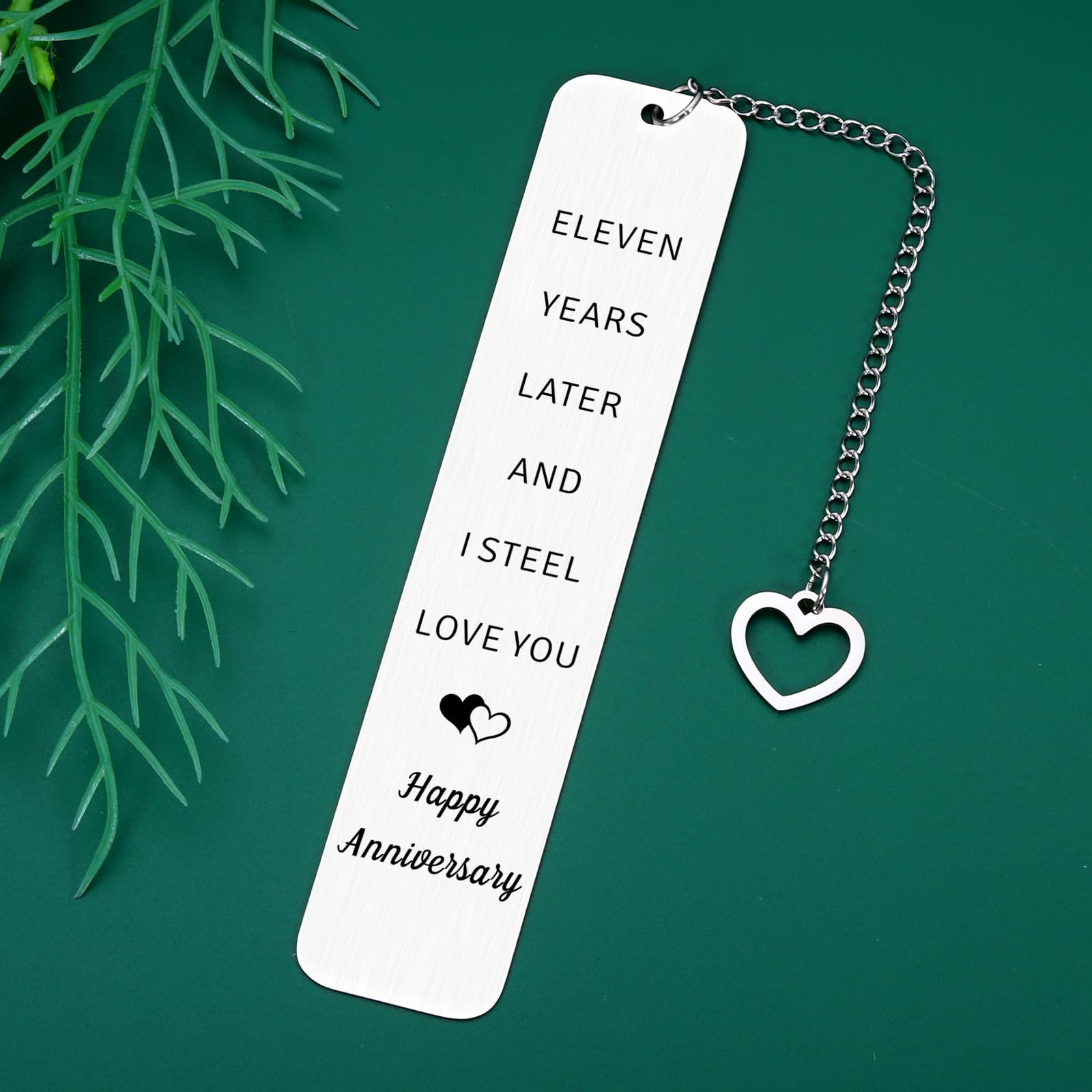 11 Year Anniversary Steel Gifts for Couple 11th Wedding small, Silver