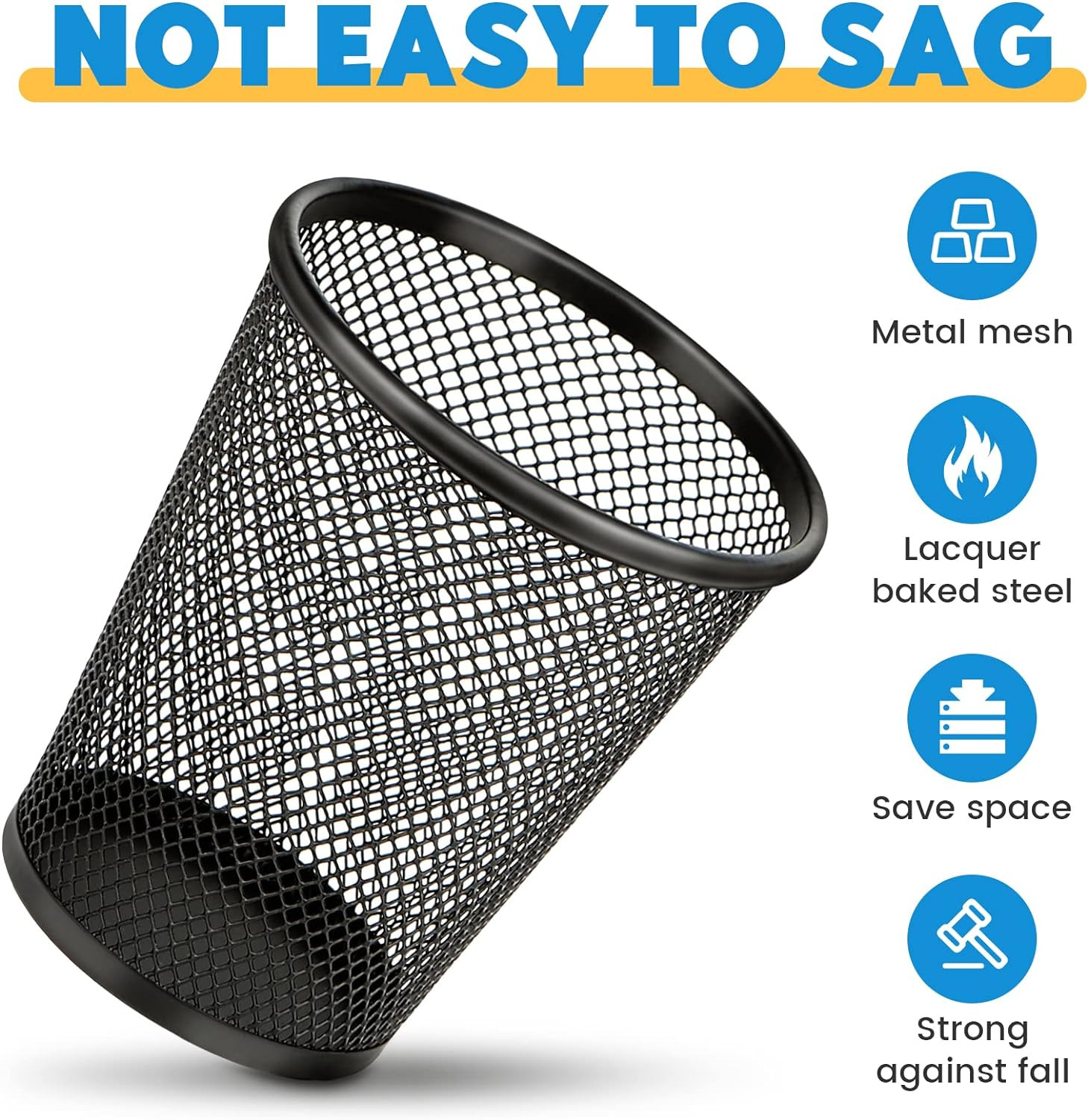 Mesh Metal Pen Holder Pencil Cup Desktop Organizer Home Office School 4 Pack