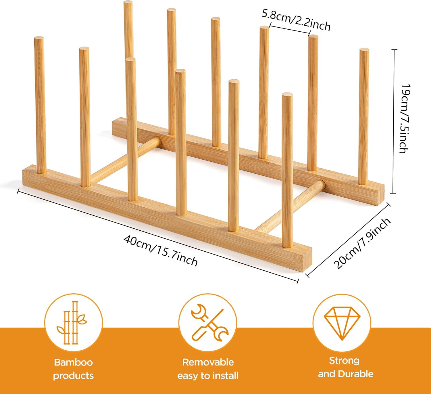 Desk File Organizer 5 Section Upright File Sorter, 1 Pack Bamboo File Holder for