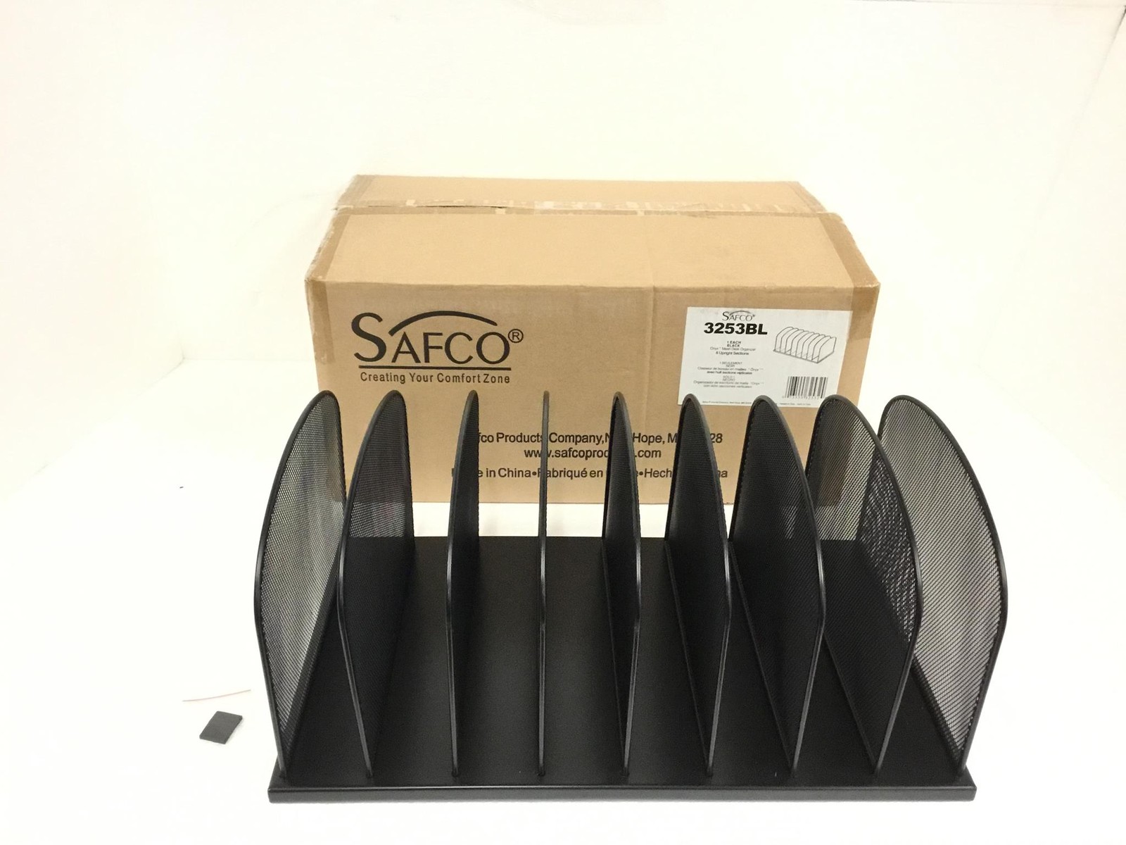 4x NEW Safco 3253BLOnyx Mesh Desk Organizer, 8 Upright Sections, FREE SHIP, QTY