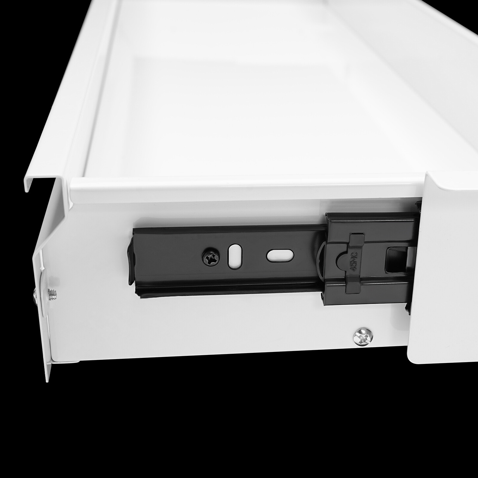 Under Desk Sliding Pull-Out Drawer White 33.3 × 9.2 In Mount For Sit-Stand Desk