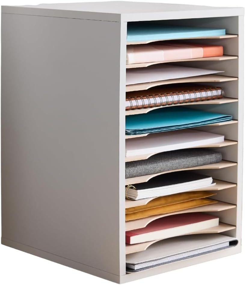 Vertical Literature Organizer, 11 Compartments, Office and Classroom Mailbox wit