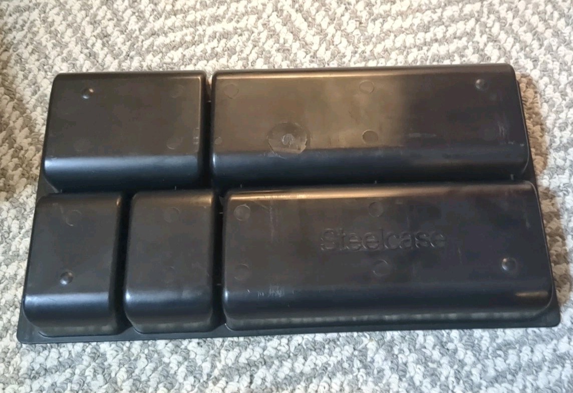 Steelcase 13 x 7 Inch Office Desk Drawer Organizer Black Plastic