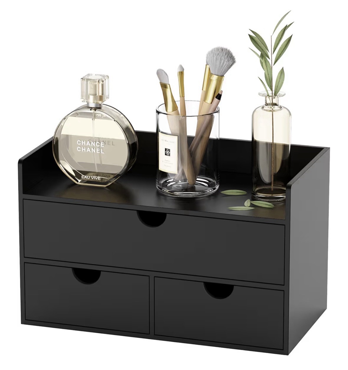 Bamboo Desk Organizer with Drawers Desktop Storage Drawers for Bills Office