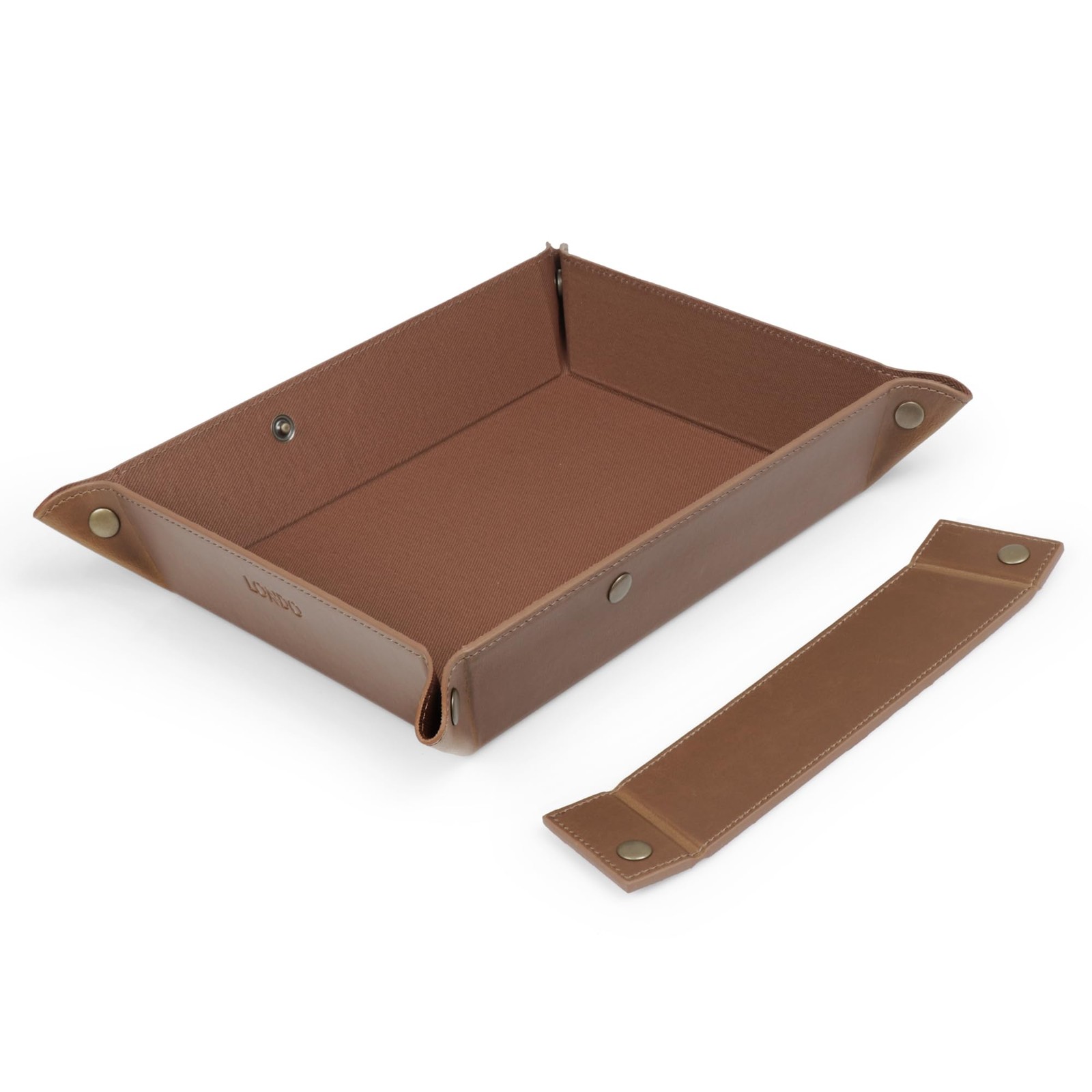 PU Vegan Leather Valet Tray 9.45 X 7.87 in for Keys, Wallet, Watch – EDC