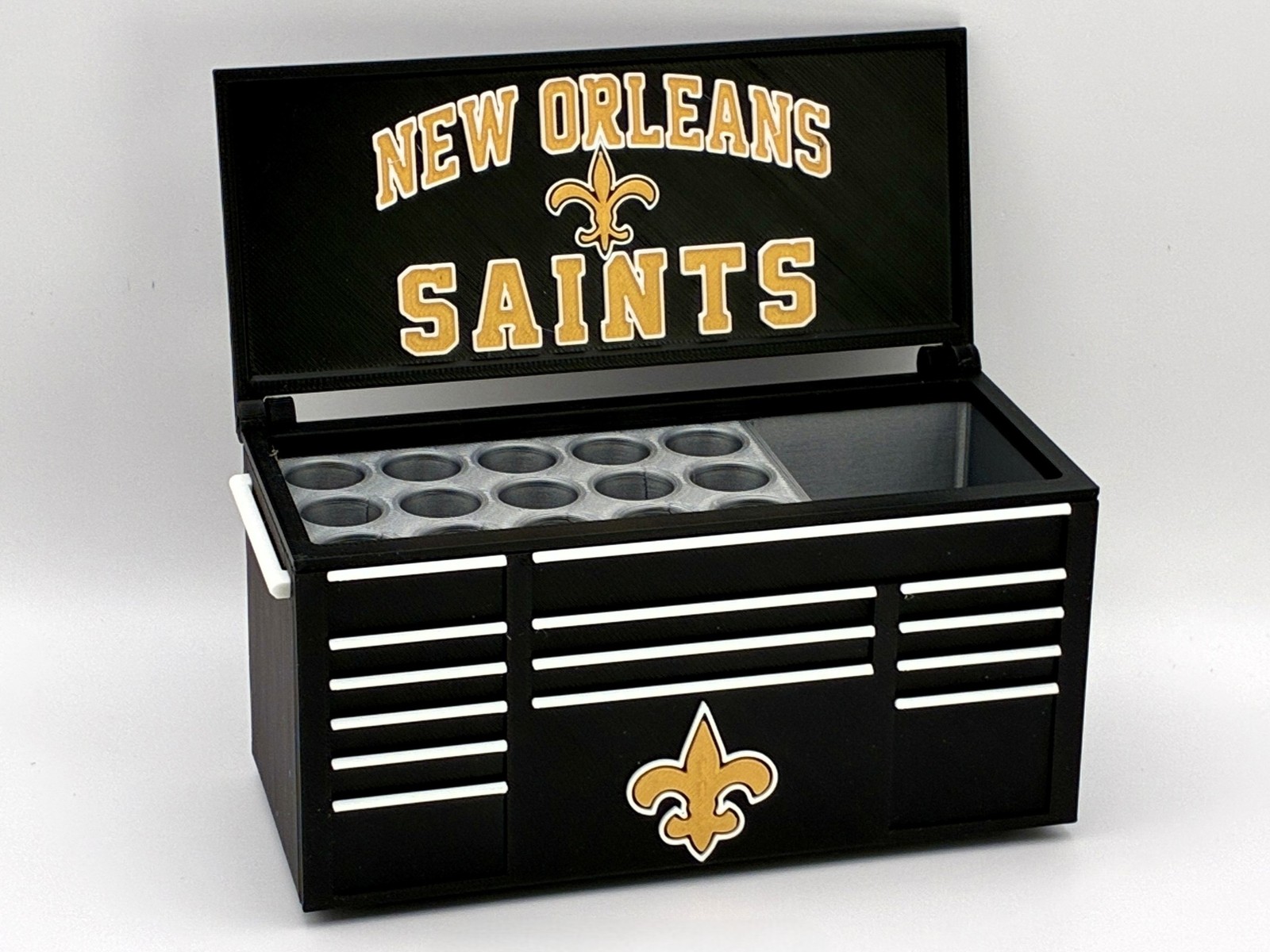 New Orleans Saints Desk Toolbox Pen Holder 3D Printed Pencil Cup Desk Organizer
