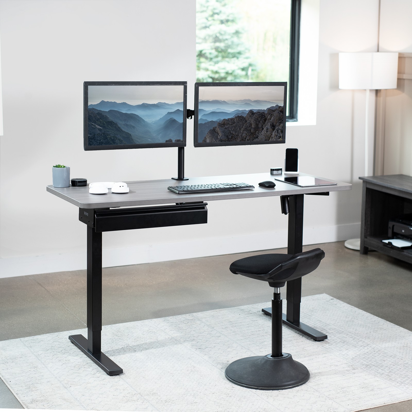 VIVO Black Space Saving 22″ Pull Out Under Desk Storage Drawer without Shell