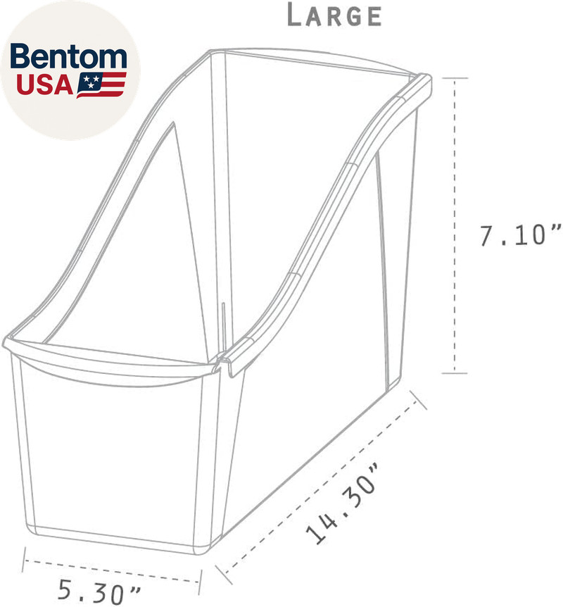 Large Book Bin – Interlocking Plastic Organizer for Home, Office, and Work Space