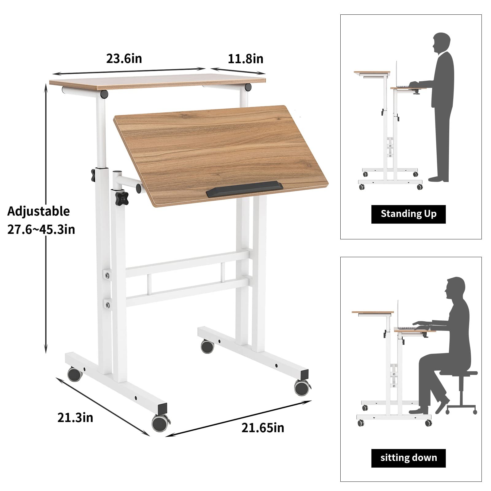 Sogeshome Adjustable Laptop Desk Table 23.6 Inches Portable Laptop Table