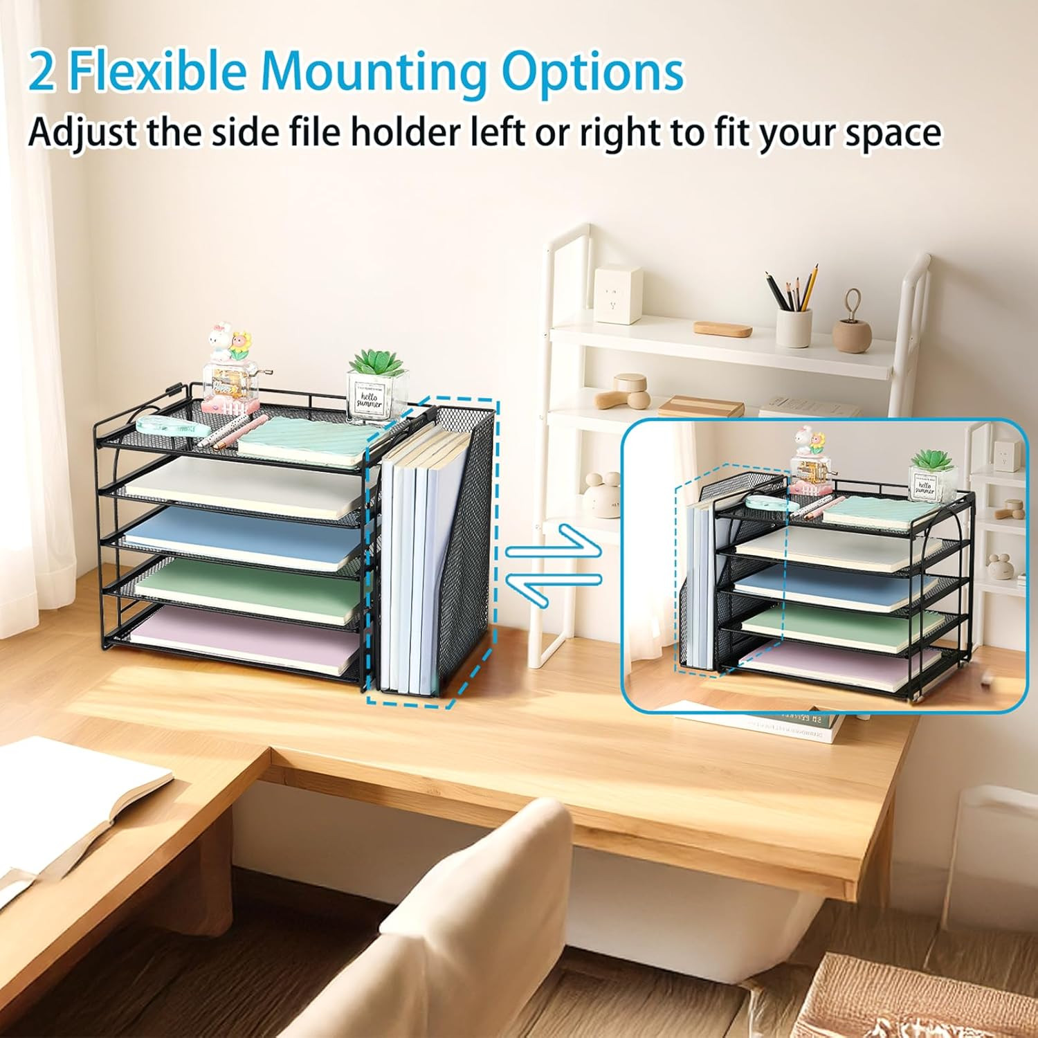 AUPSEN Desk Organizers and Accessories, 5-Tier Desktop Paper File Organizer with