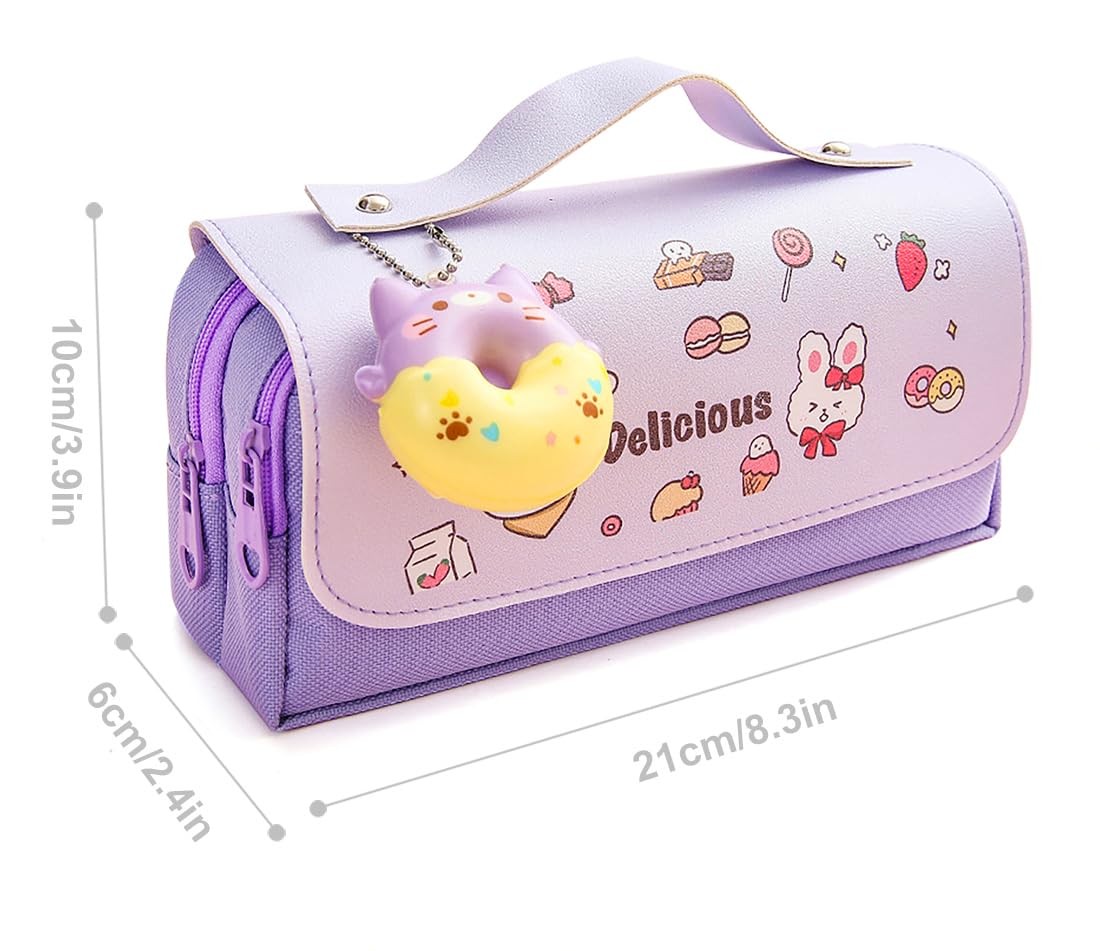 Pencil Case for Girls, Kids Large Capacity Cute Pencil Box with Compartments …