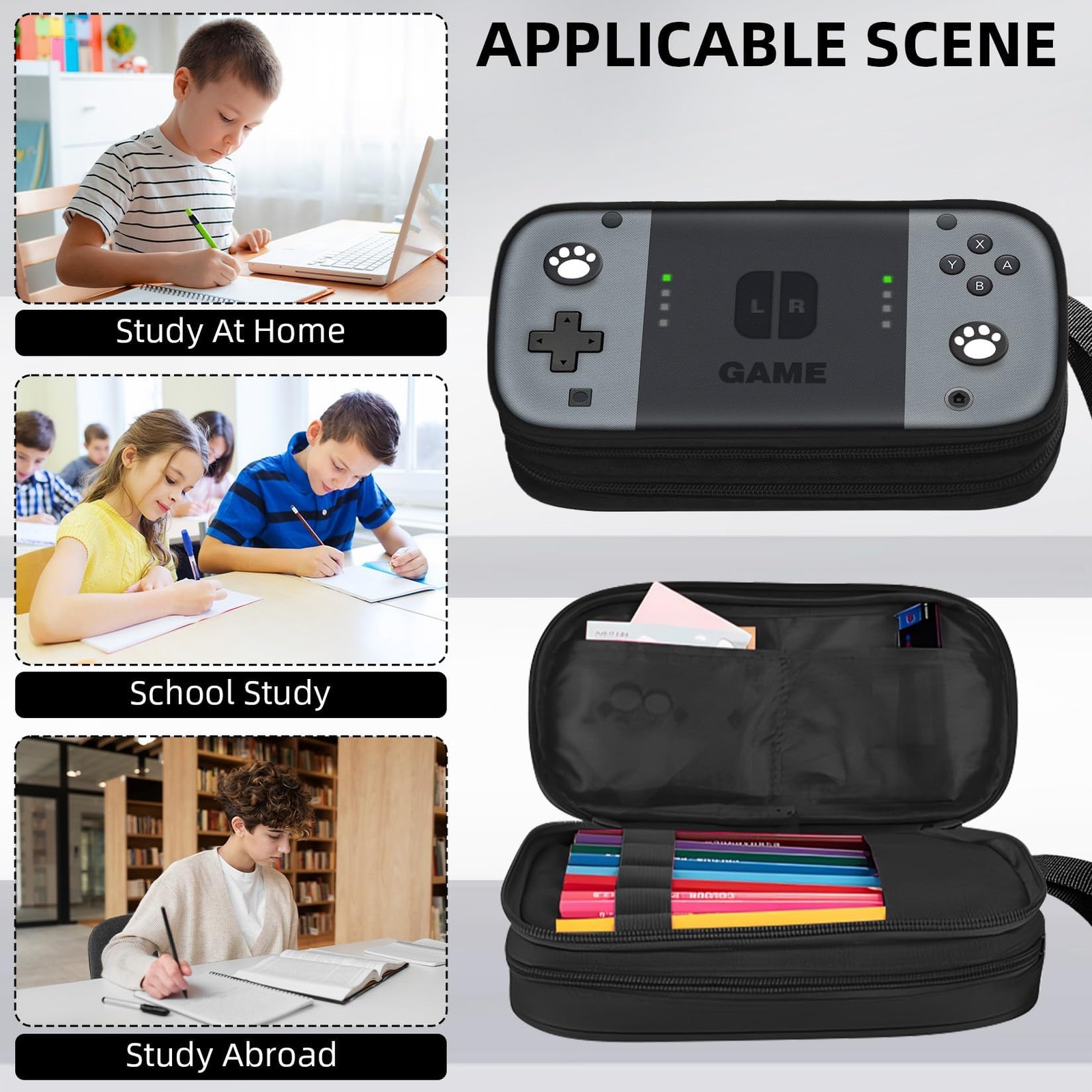 Gamer Pencil Case for Boys, Large Boys Pencil Pouch for Kids Teens School, Bi…