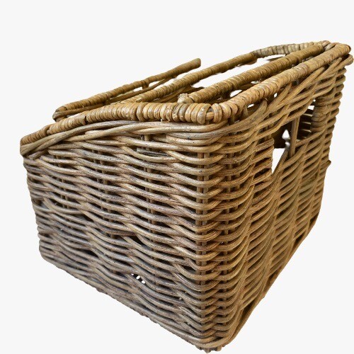 Wicker Office Organizer Mail Holder Basket Vintage Desktop