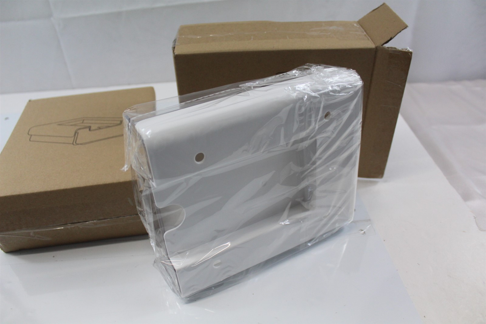 Under Desk / Wall Organizer Trays Set of 2 Clear Plastic 7 3/4″ x 6 5/8″