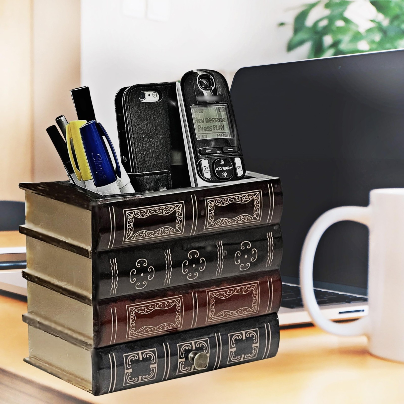 Bellaa 20591 Pencil Pen Holder Desk Organizer Caddy Bottom Storage Multi