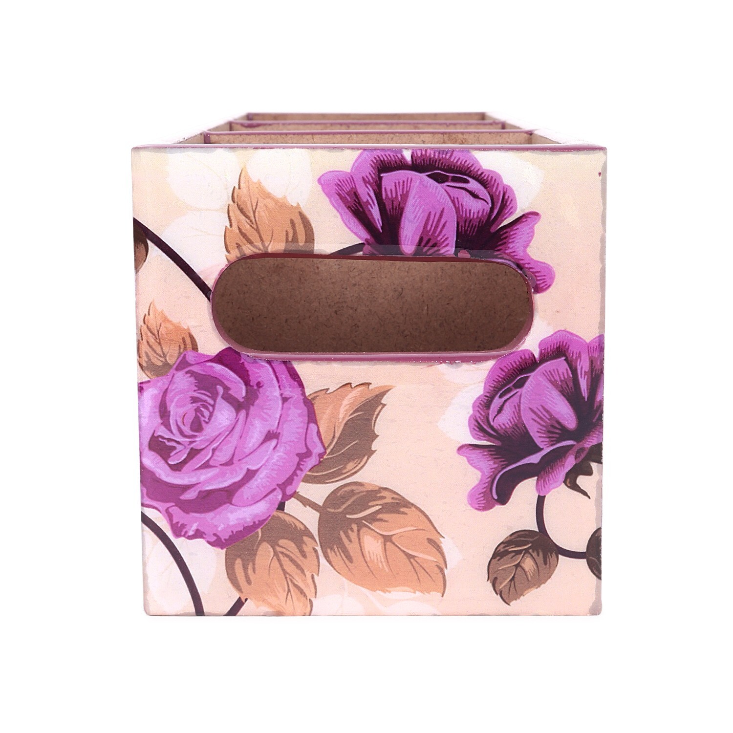 Multicolor & Multipurpose Wooden Flower design Pen Holder Organizer For Home