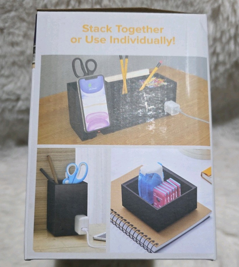 Bostitch Konnect 4 Piece Wireless Charging Desk Organizer Kit New