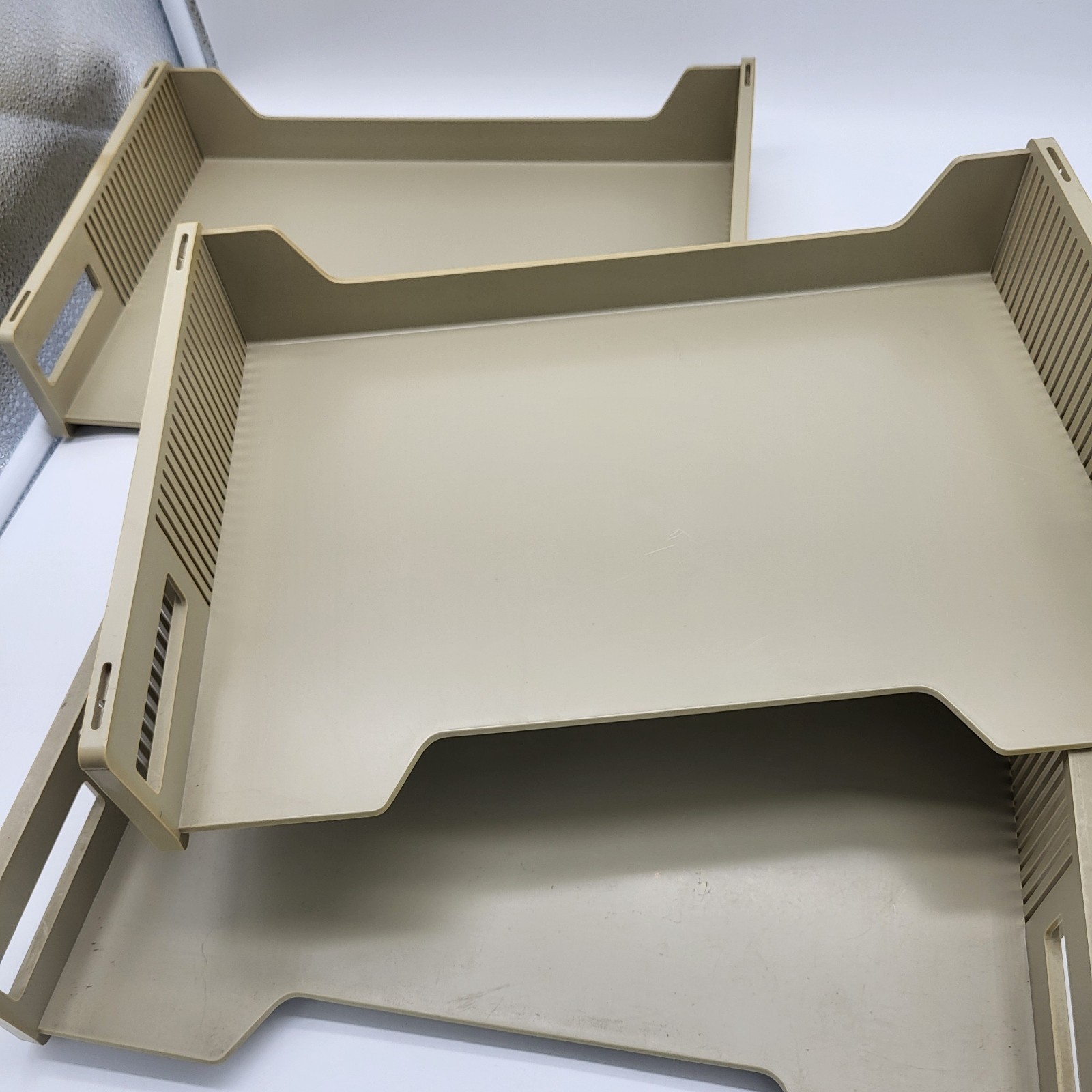 Eldon Office Products 1960’s 3-Tier File Paper Holder Beige Tan Plastic Vtg 1969