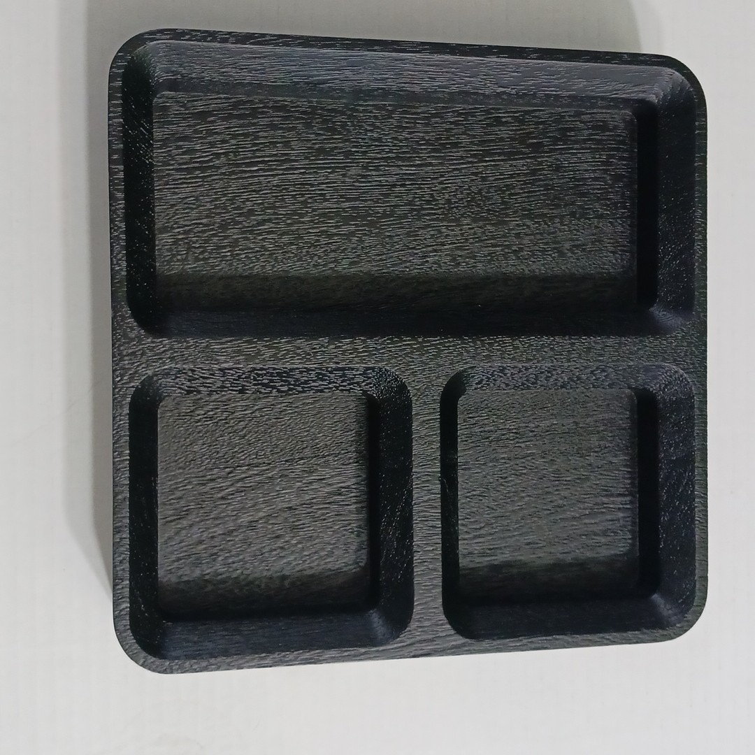 BLU DOT Square One Organizer Tray Desk Office Home Black-Stained Acacia