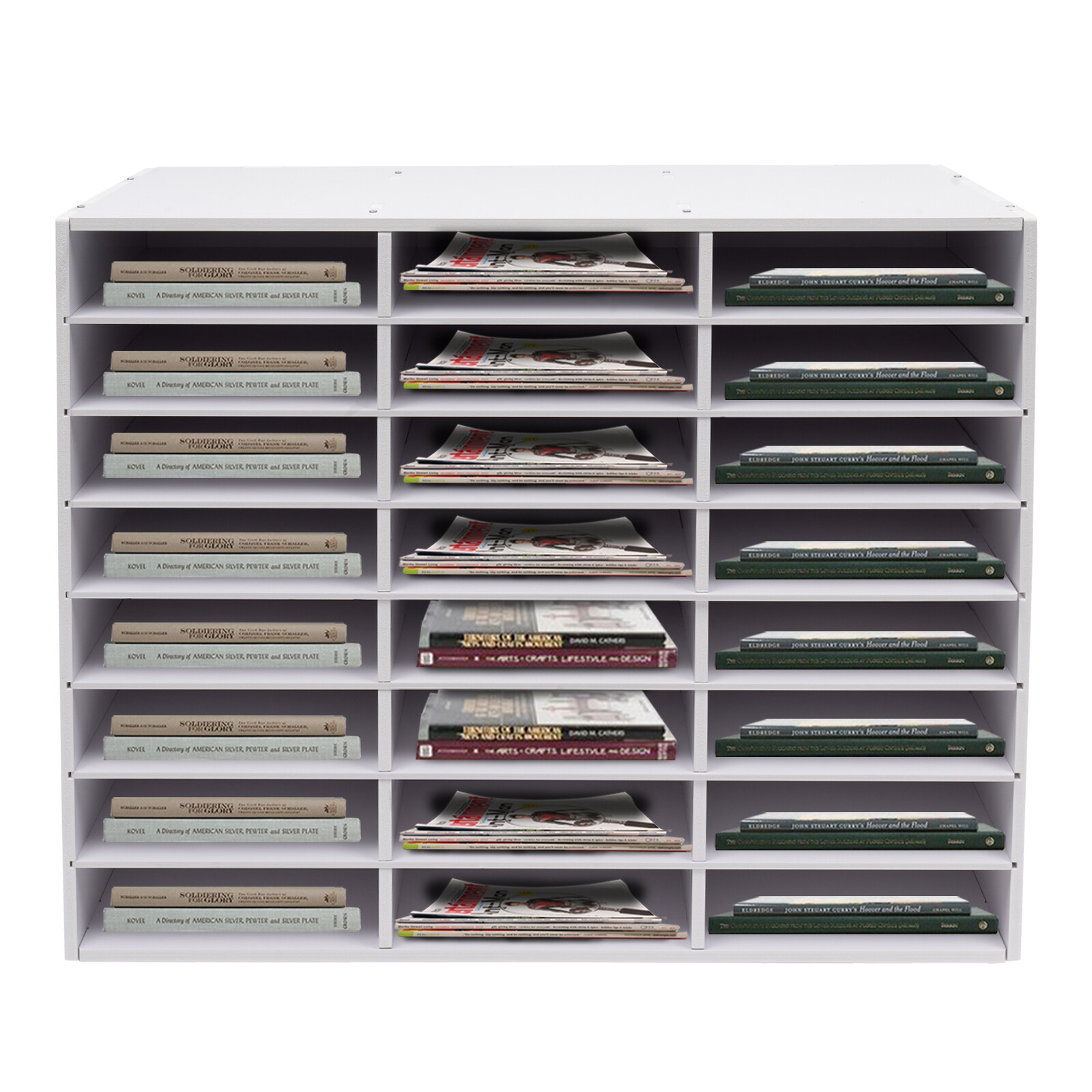 Classroom Mailbox – 24 Slots Literature Organizer, Construction Paper White