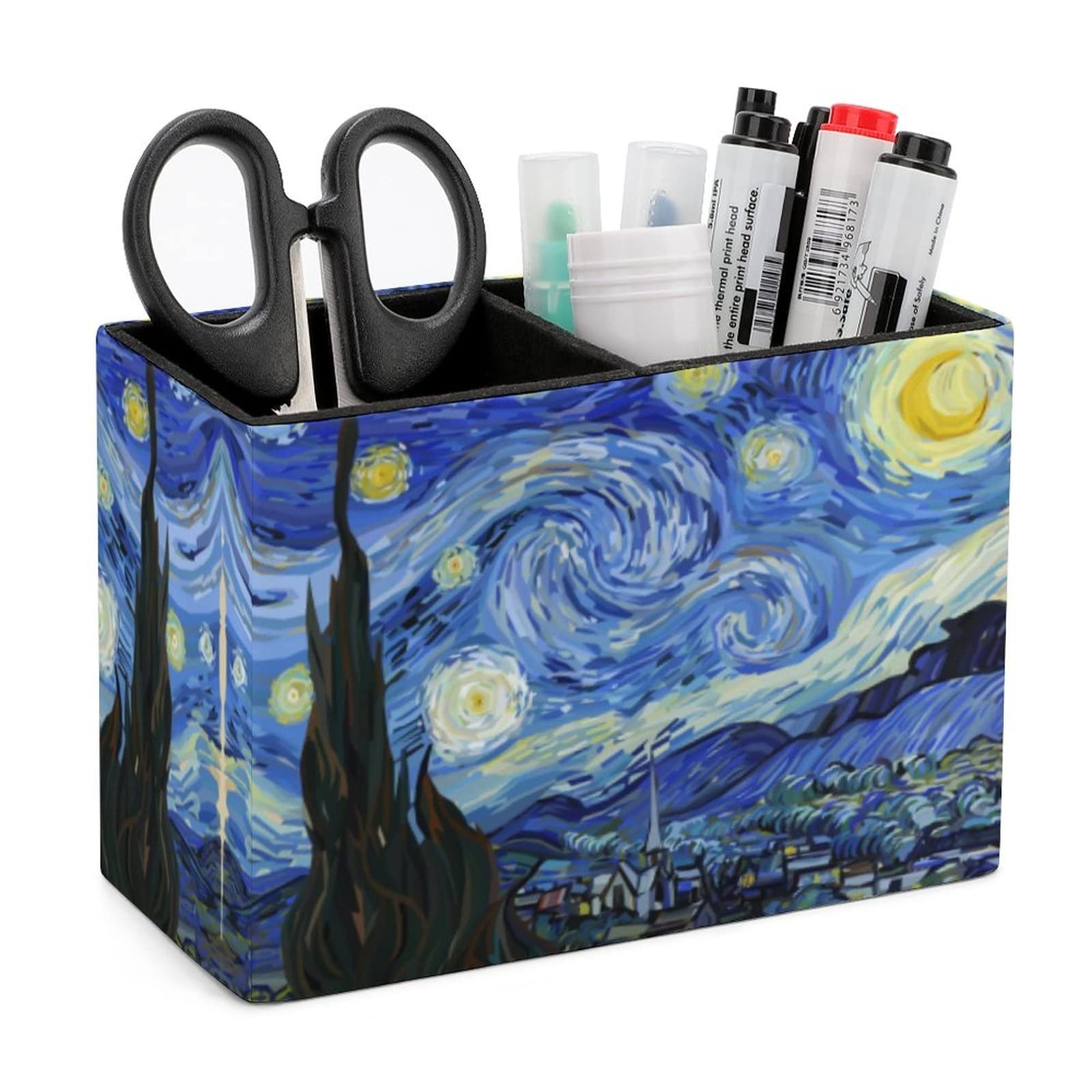 Pencil Holder for Desk, Starry Sky Van Gogh Style Pen Storage Desktop…