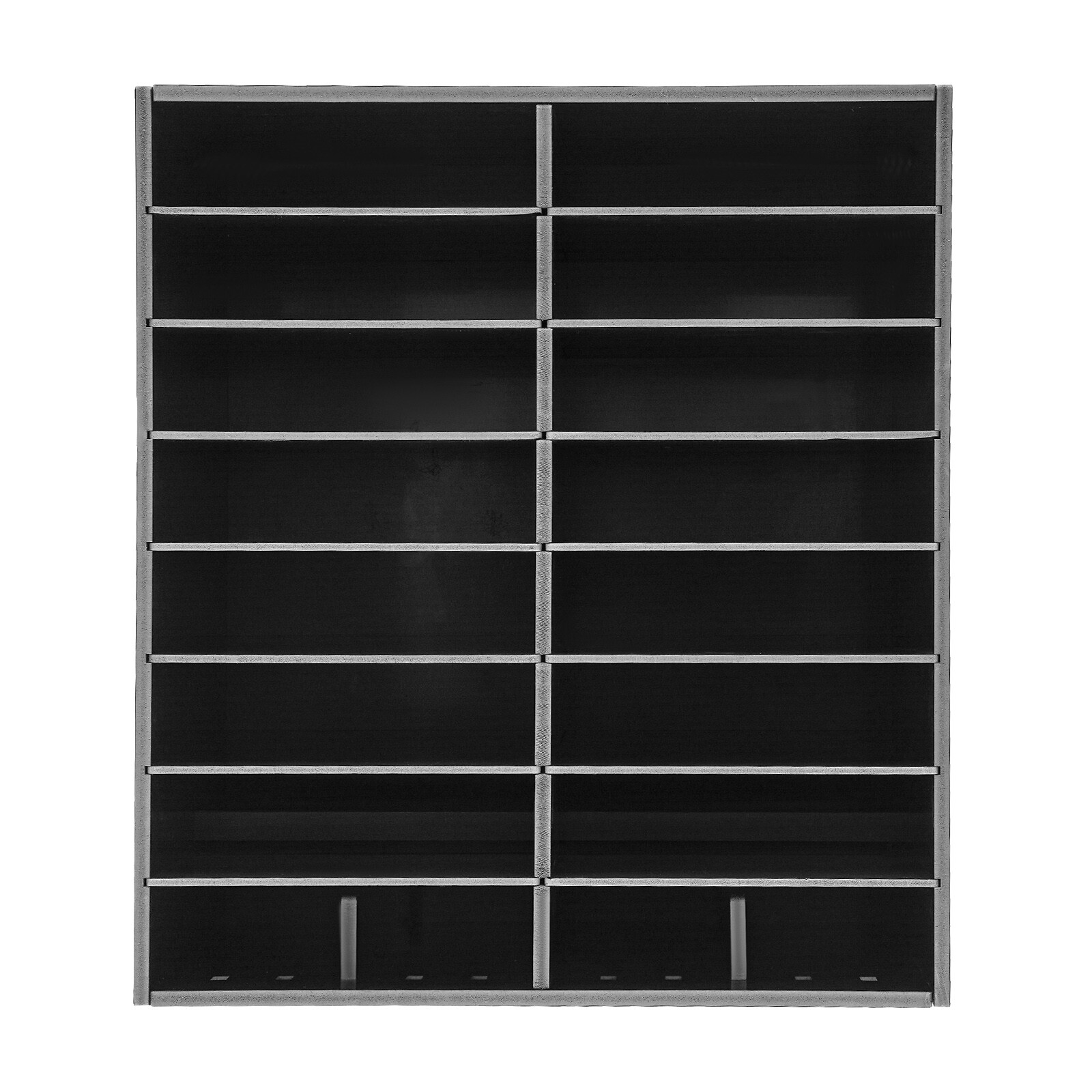 16-Slot Freestanding File Storage Holder Black PVC 50.5 × 30 × 56.7cm