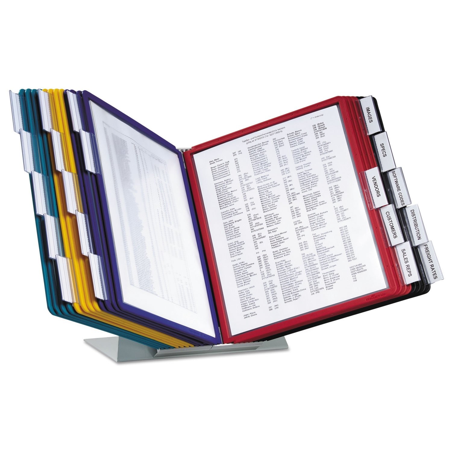 DURABLE VARIO 20-Panel Desktop Reference System, Assorted Color Borders (536100)