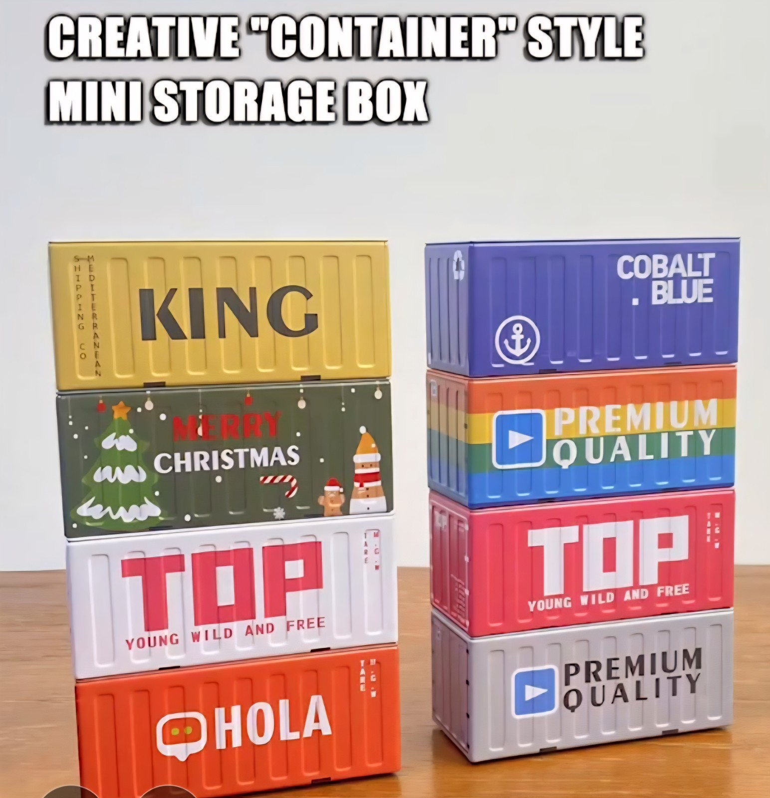 Mini Storage Box Metal Container w/Lid – Desktop Organizer – Storage Bin – New