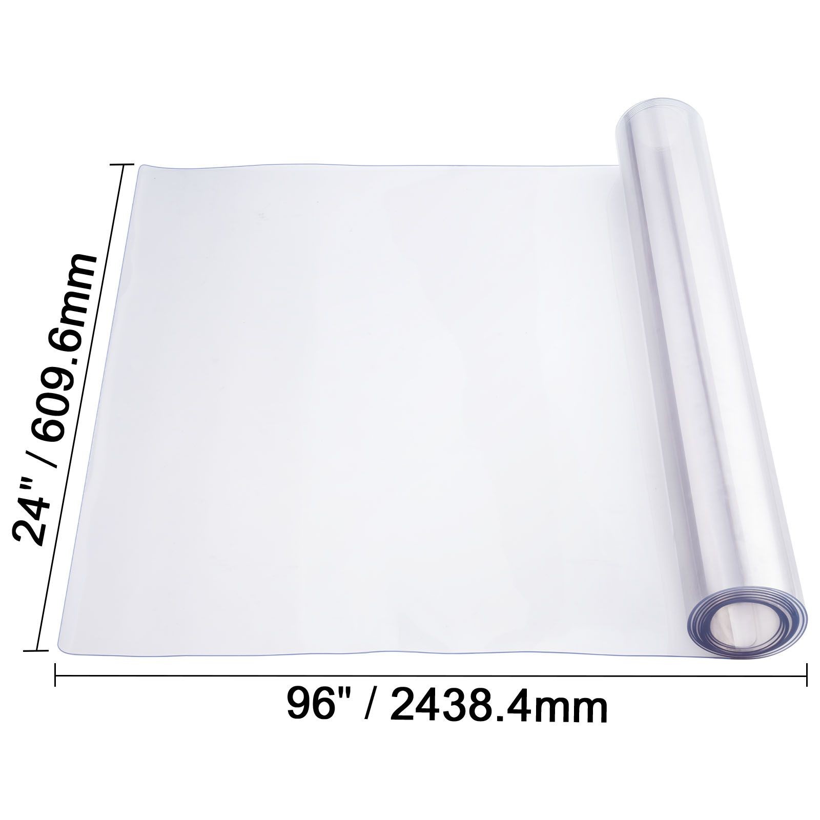 Plastic Table Cover, 24 x 96 Inch 1.5 mm Thick Clear Table Protector, Rectangle