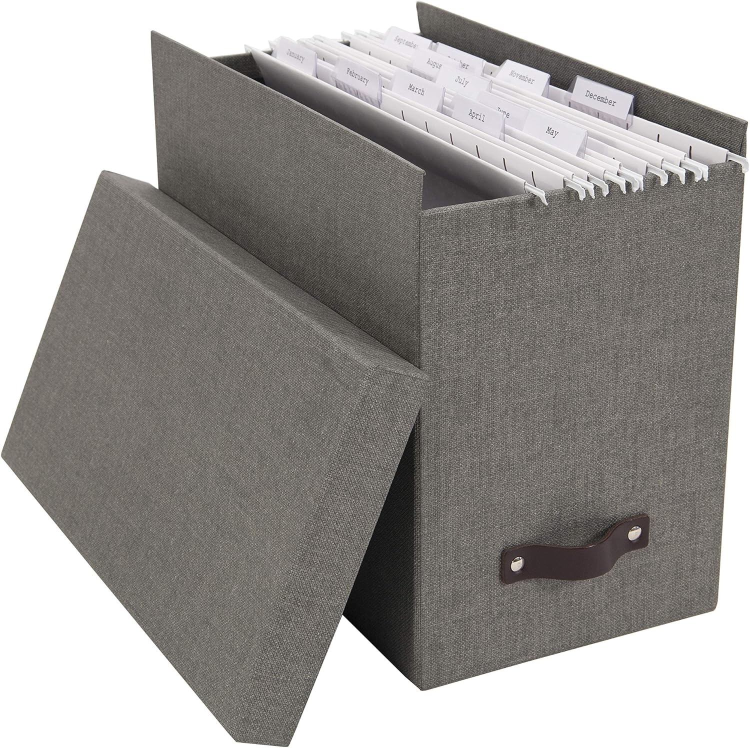 Bigso John Desktop File Box | File Storage Box for Paperwork | Grey