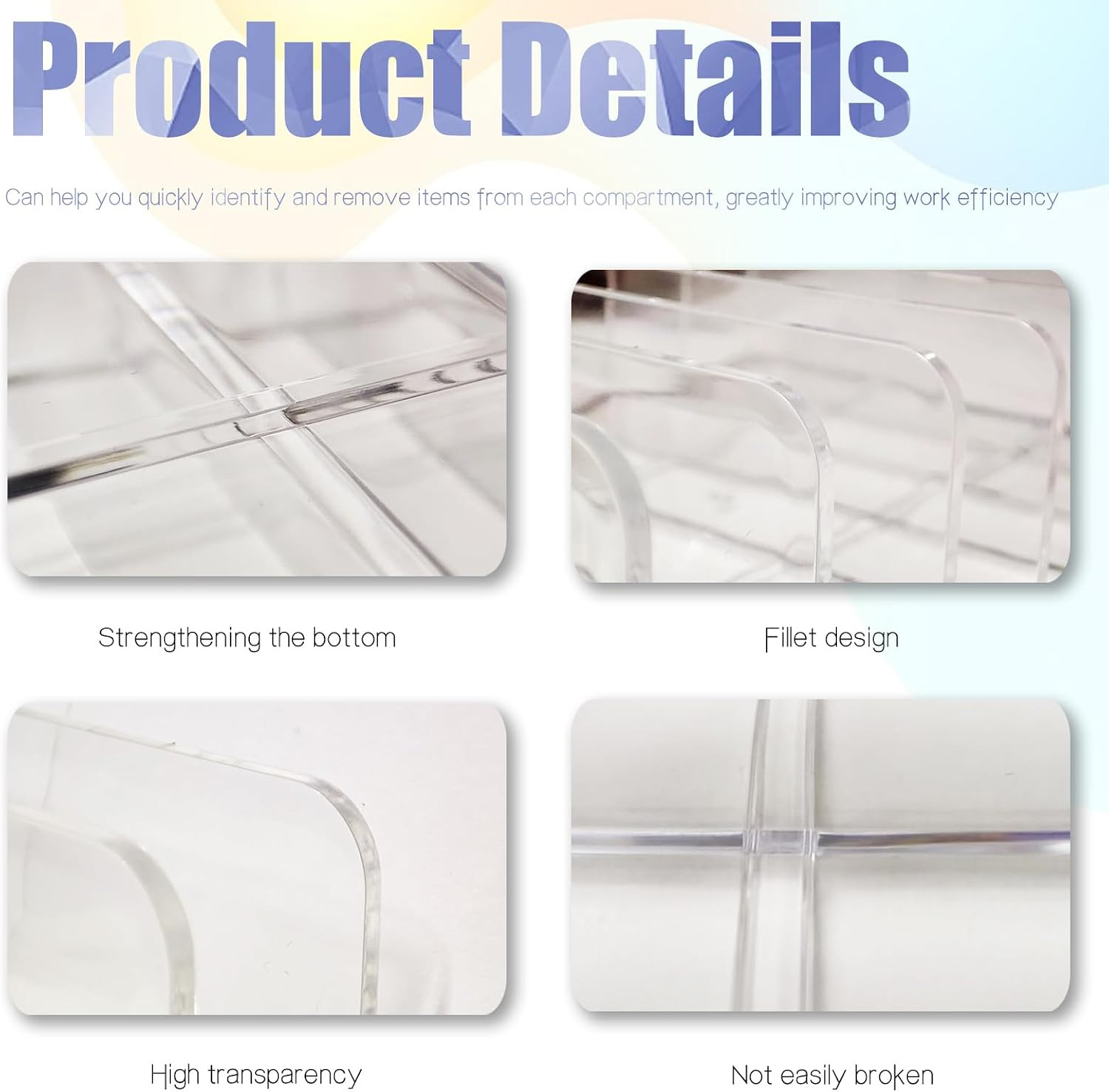 Acrylic Mail Organizer – 2 Pcs CD Holder with 7 Compartments, 7 X 5 X 1.57 Trans