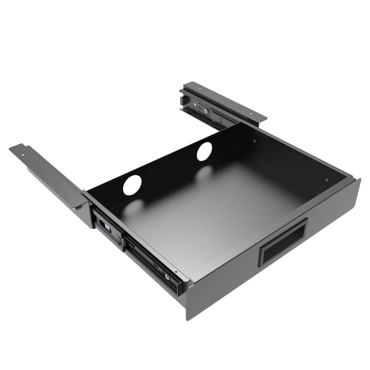 Black 13 Inch Wide Under Desk Sliding Drawer Pull Out Storage Organizer