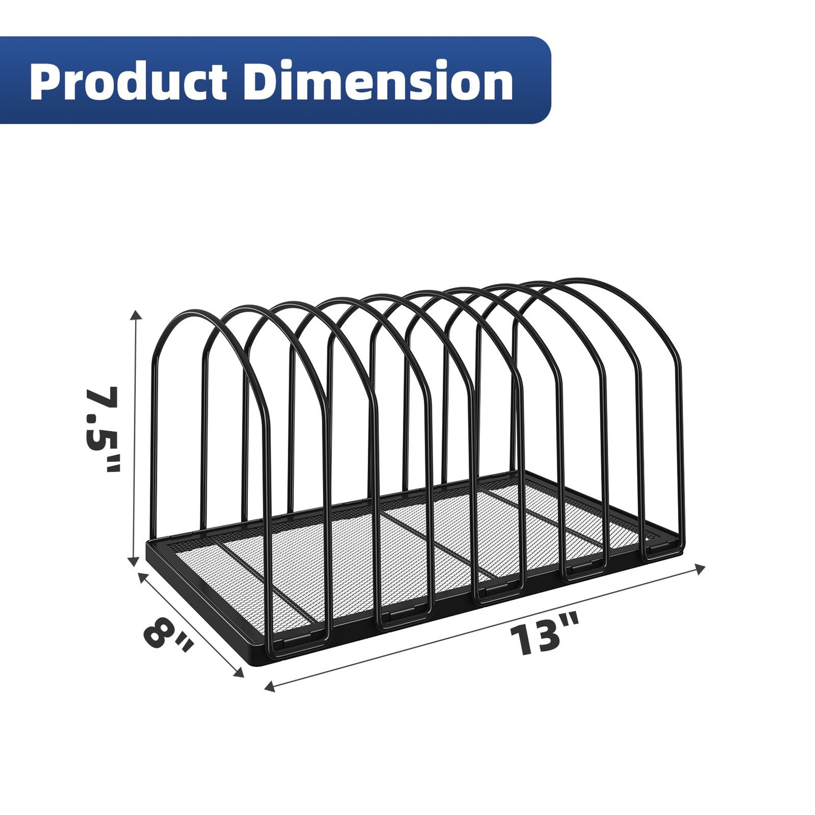 Simple Trending 9 Section Metal File Sorter Organizer for Desk Home Office, Blac