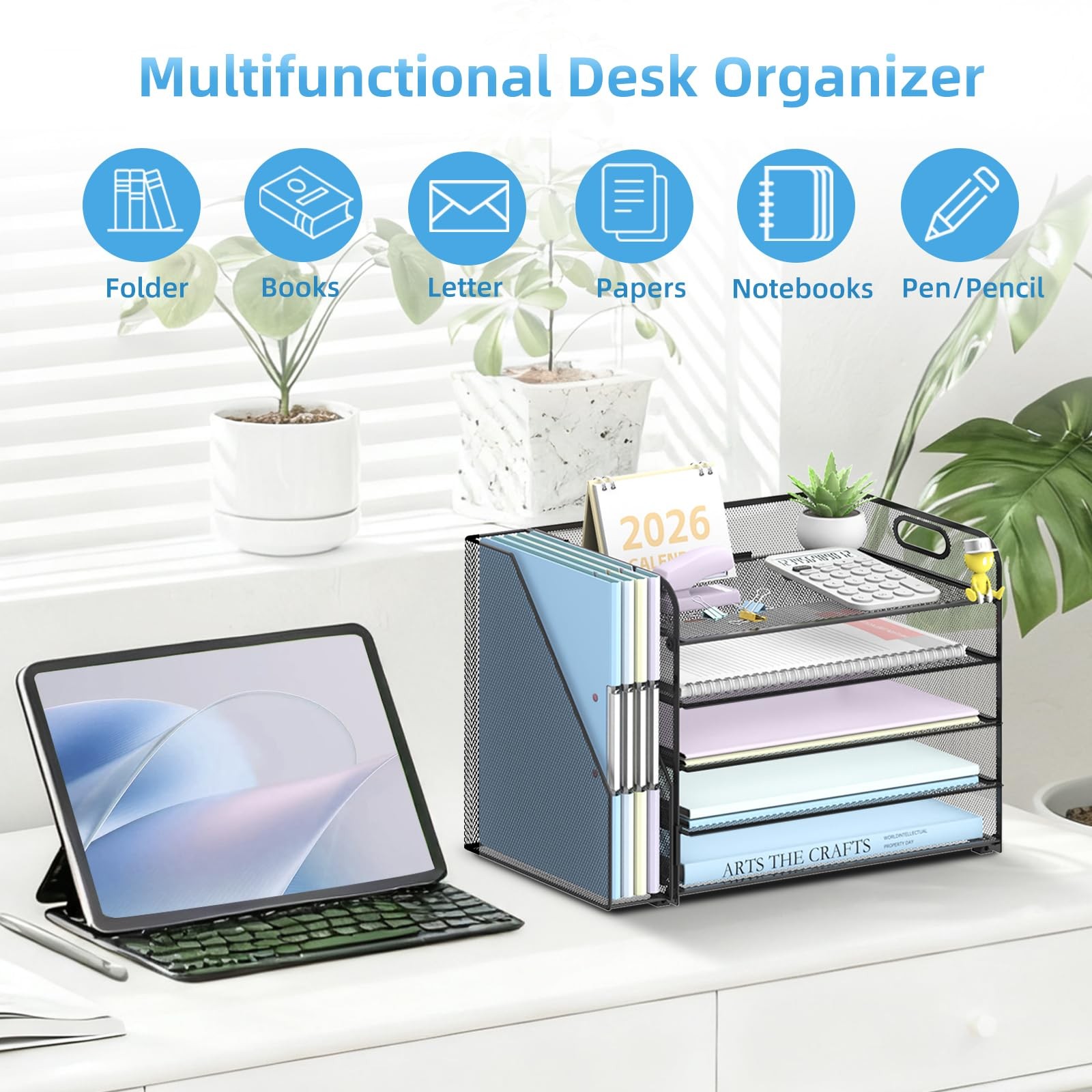 5-Tier Desk Organizer with File Holder, Desk Organizers and Accessories, Pape…