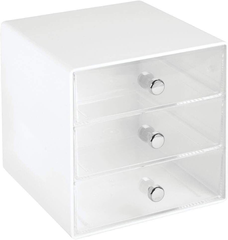 Plastic Office Desk Organizer Desktop Storage Unit 3 Drawer Cube Office