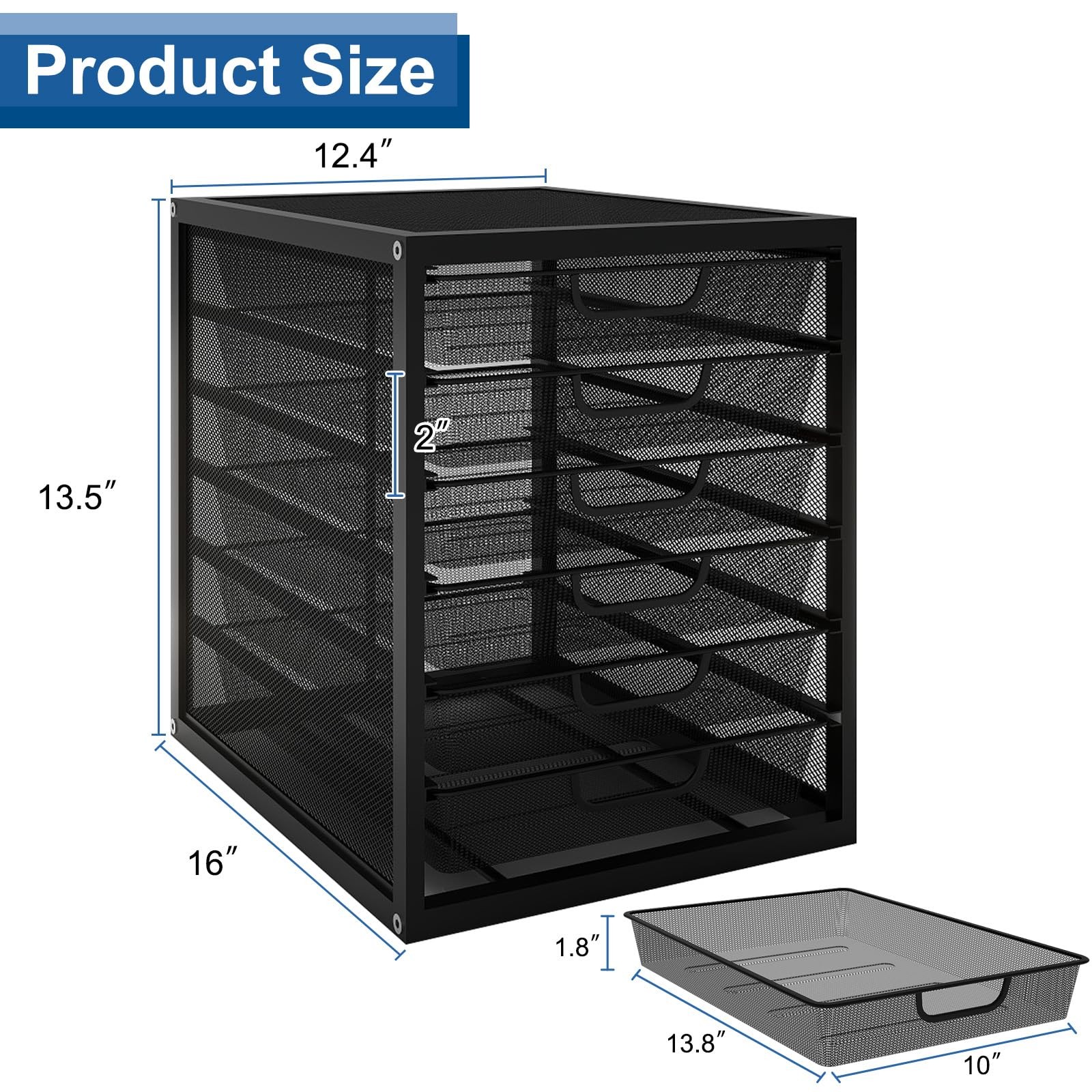 Natwind Mesh Desk Organizer 6 Tier Sliding Drawers Paper Sorter