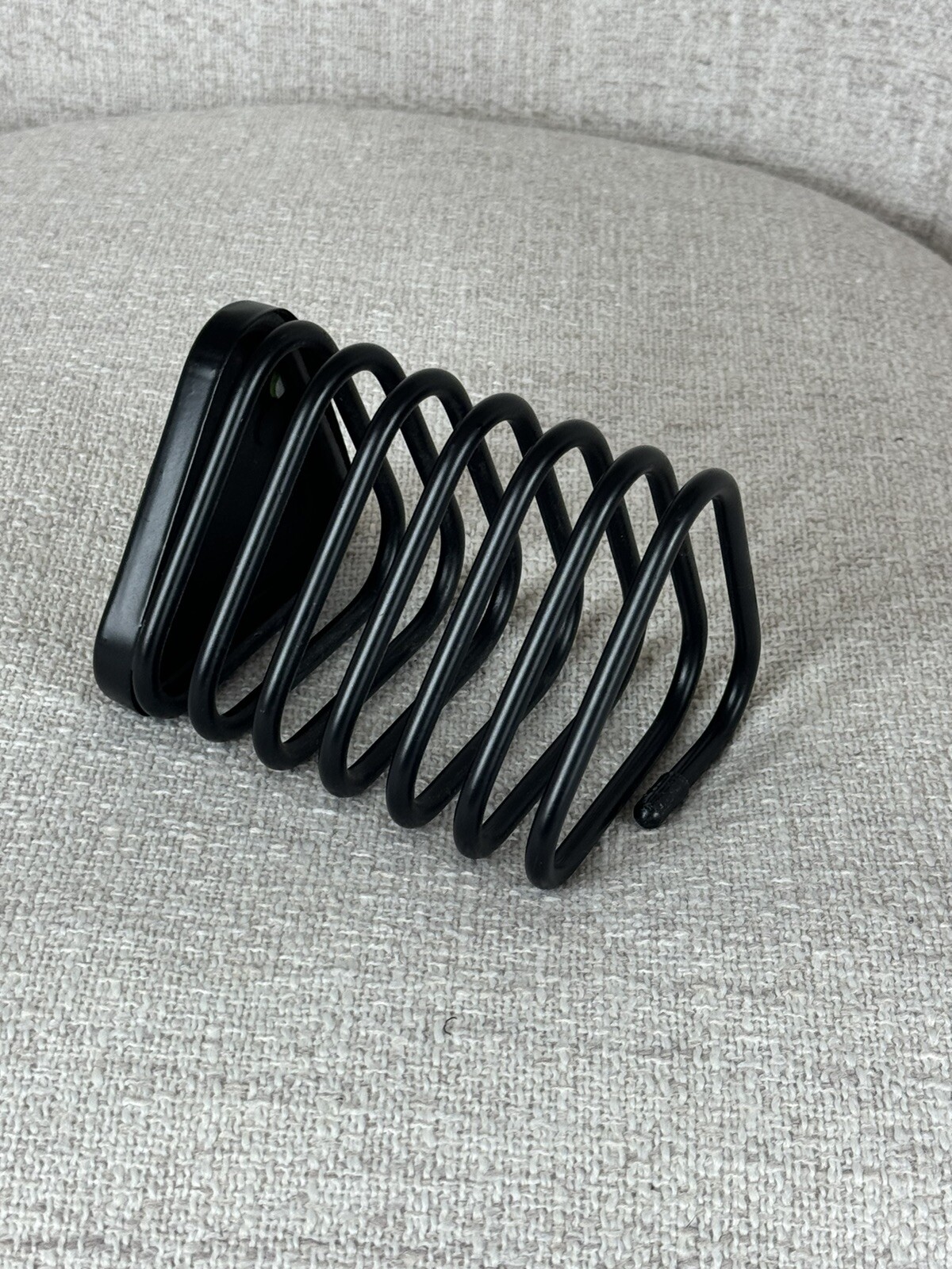Vintage Furio Coil Pen Pencil Cup Desk Post Modern Metal 1996 Black 5” Triangle