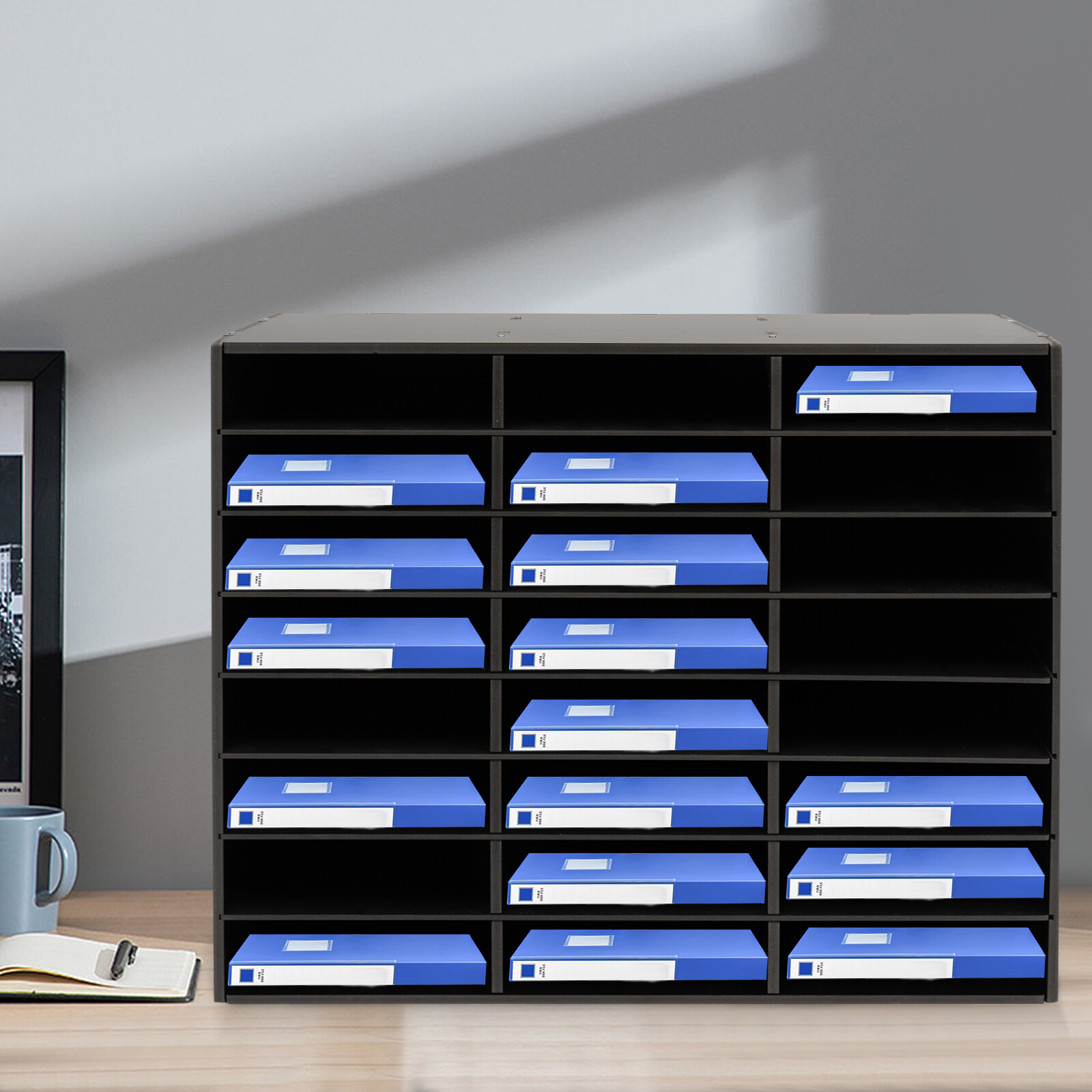 Literature Organizer Office Desktop Files Holder Paper Storage Sorter 24 Slots