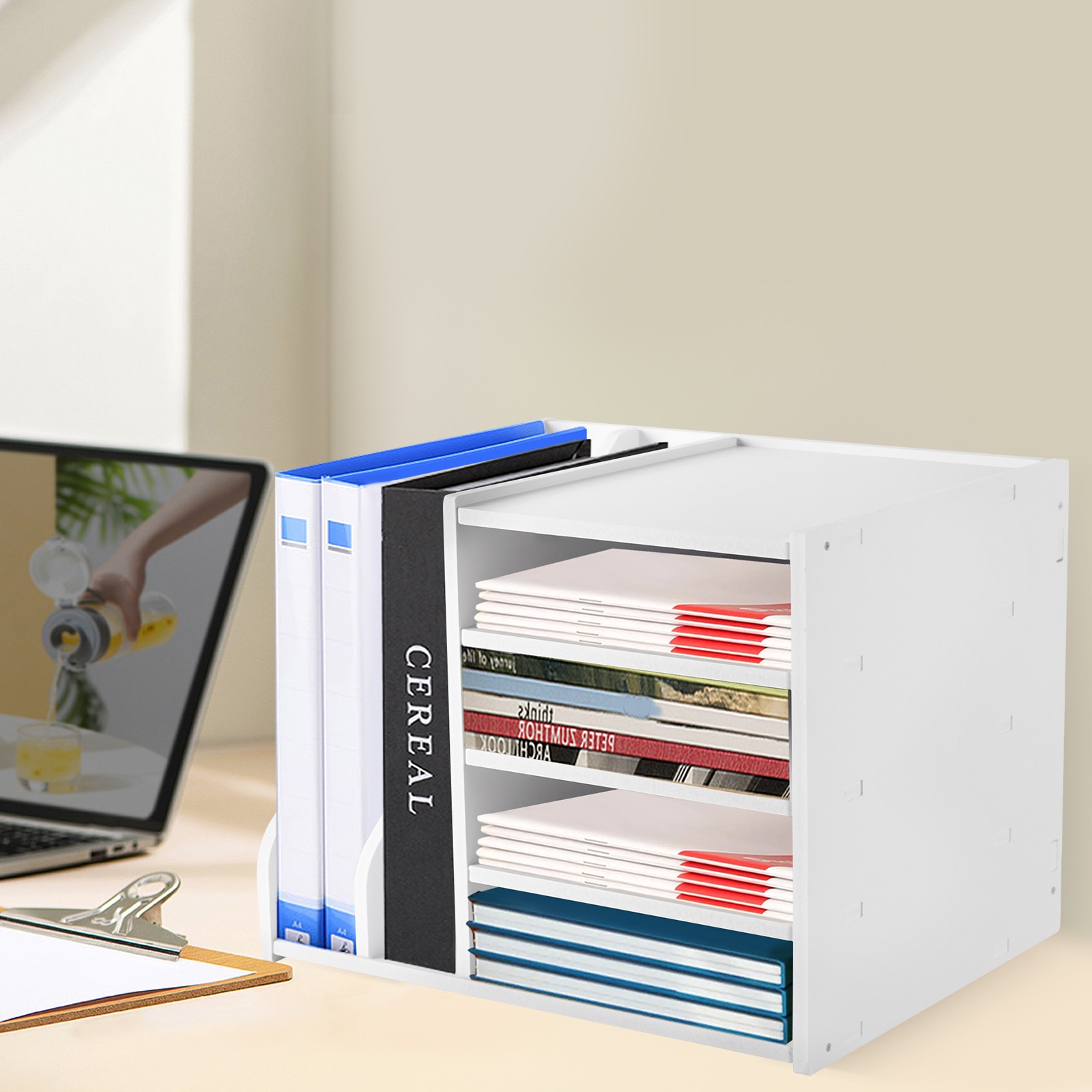 6-Tier PVC File Holder Organizer with Ample Storage Space, 15.35″ x 12.16″