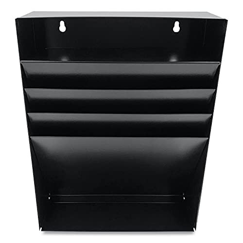 Huron Stationery Holder For Desk and Drawer 3 Slot, Black Steel black